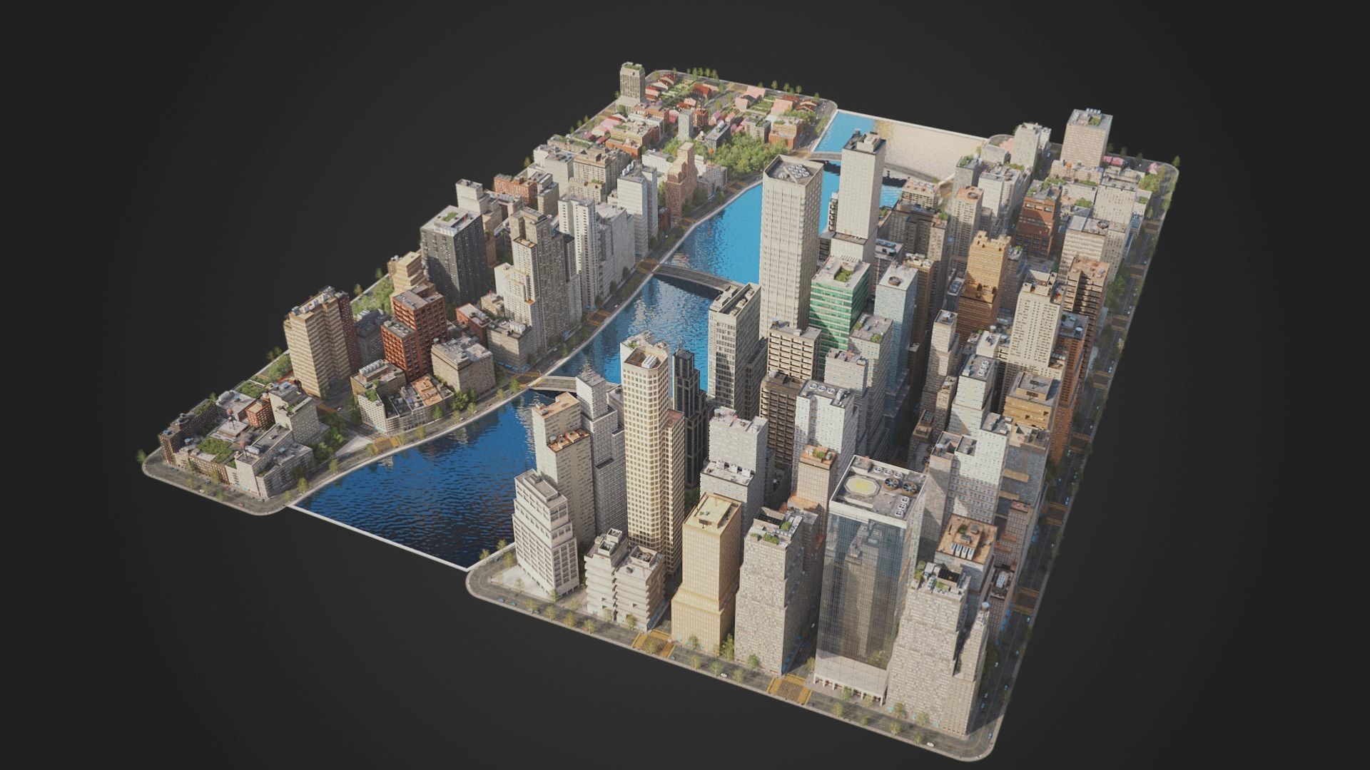 City C4 MAYA Low-poly 3D model_8