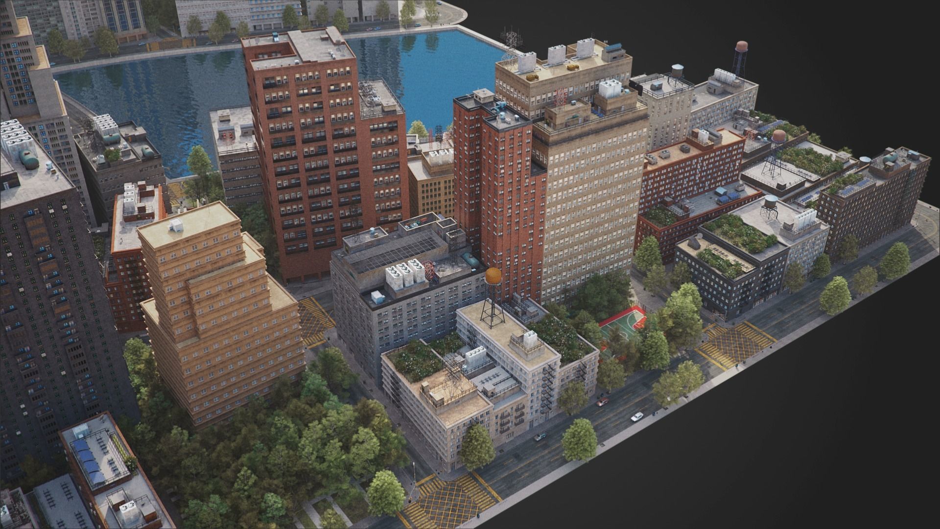 City C4 MAYA Low-poly 3D model_19