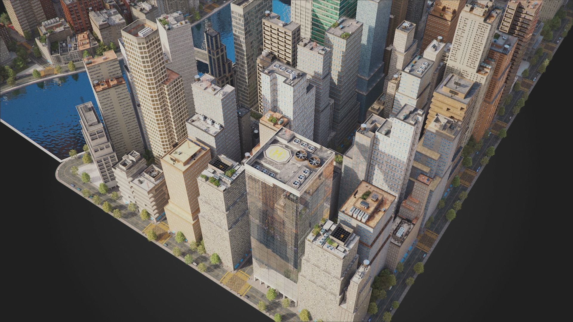 City C4 MAYA Low-poly 3D model_14