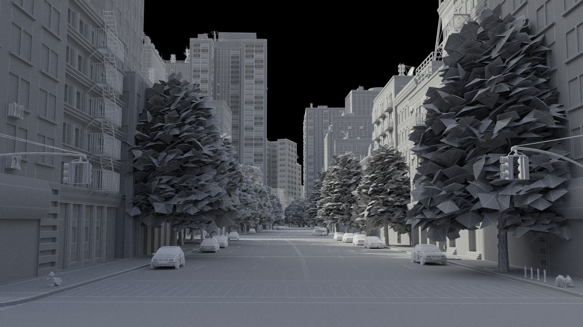 City C4 MAYA Low-poly 3D model_53