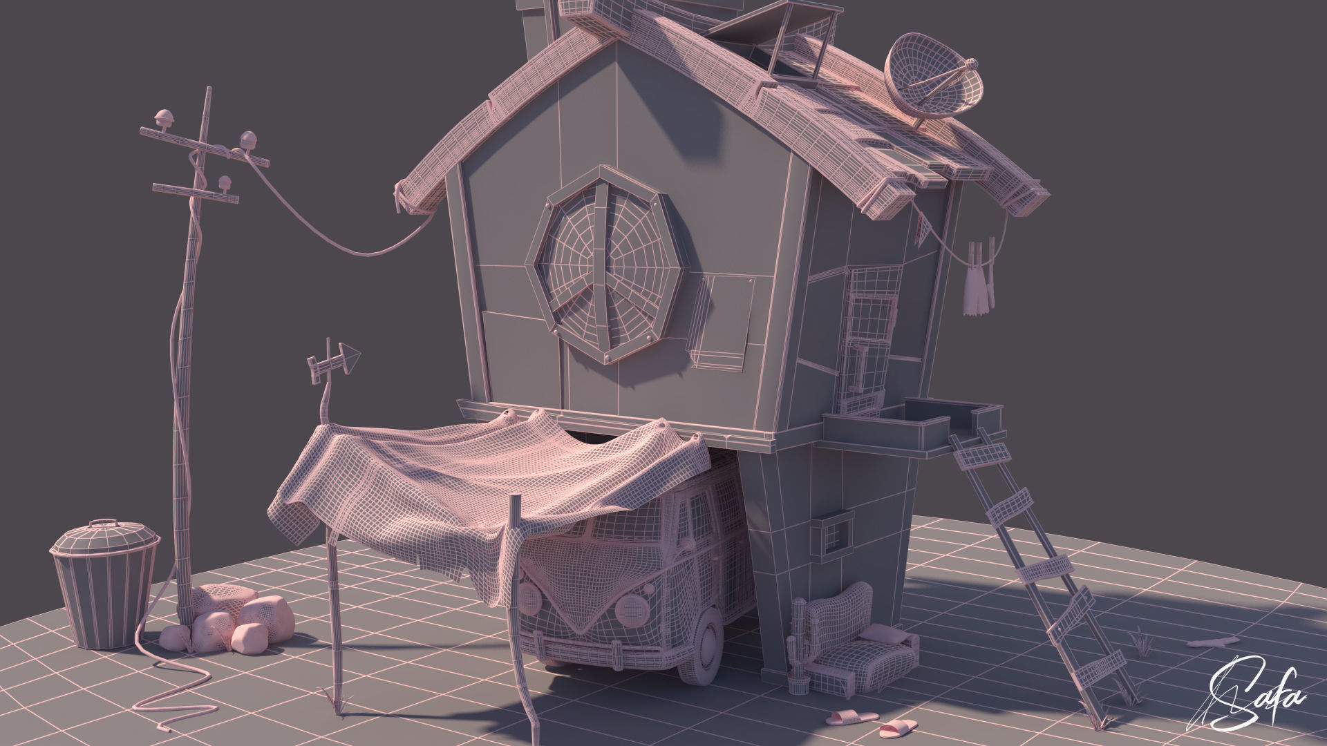 stylized house 3d   Low-poly 3D model_7