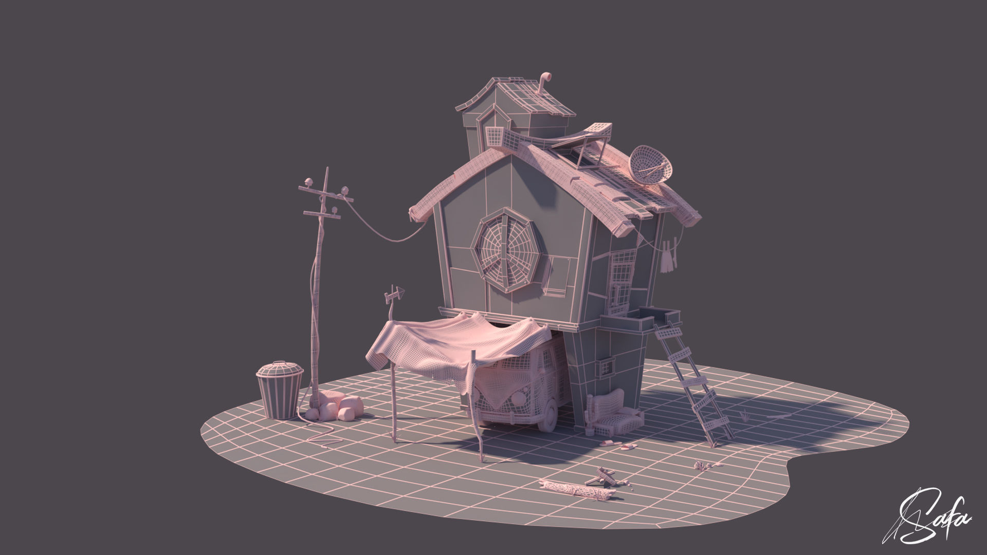stylized house 3d   Low-poly 3D model_6