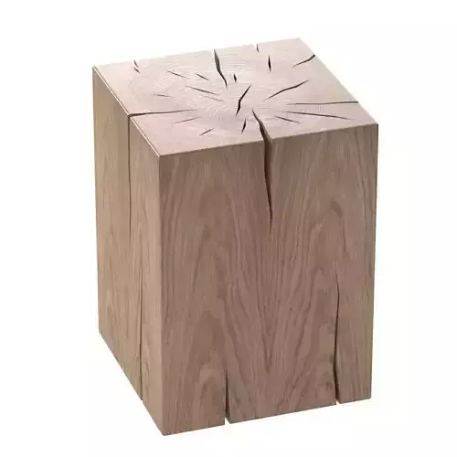 NATURAL SOLID OAK CUBE TABLE BY ROSE UNIACKE 3D model