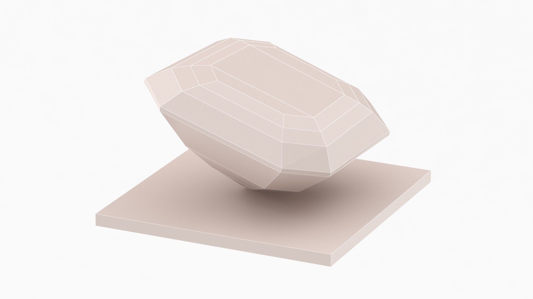 ASSCHER Cut Diamond - 3D Printable 3D model_3
