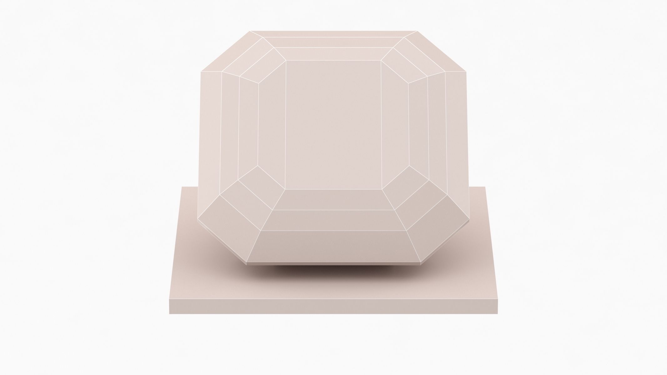 ASSCHER Cut Diamond - 3D Printable 3D model_4