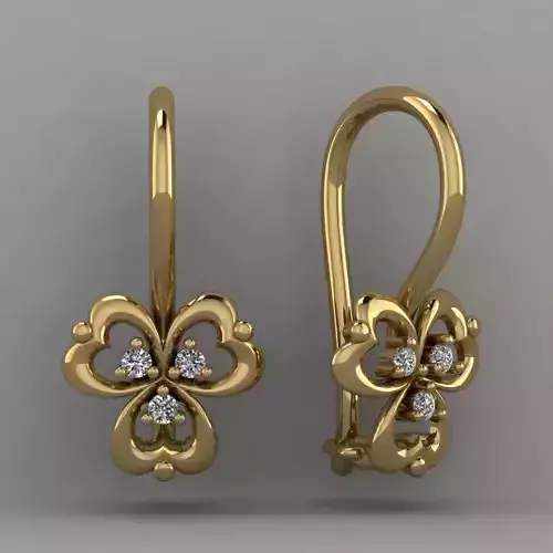 baby earrings clover 