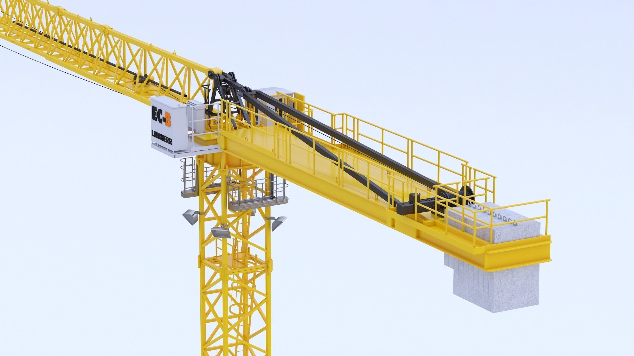 Tower Crane Liebherr 250 EC-B 12 Litronic 3D model_2