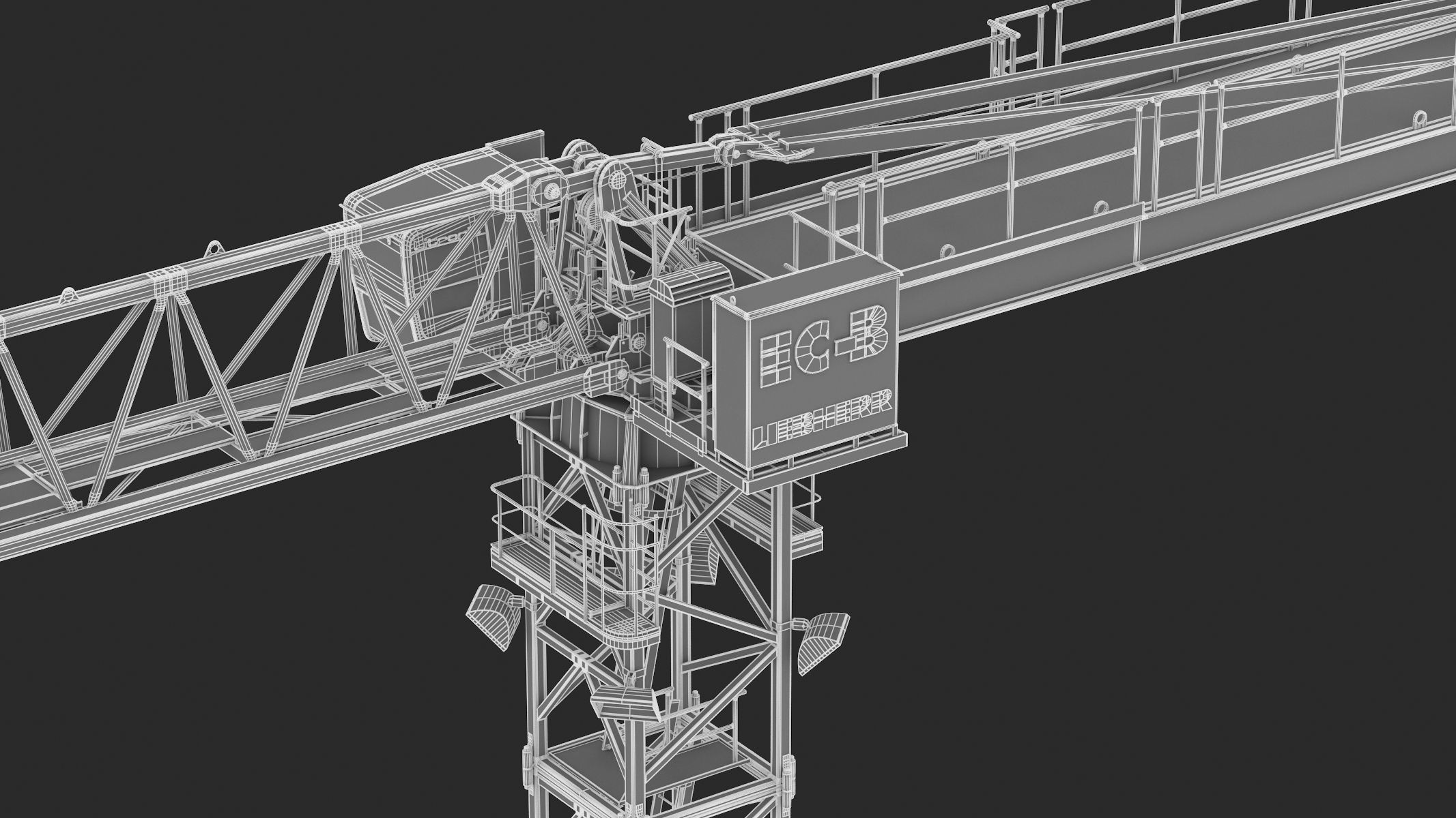 Tower Crane Liebherr 250 EC-B 12 Litronic 3D model_39