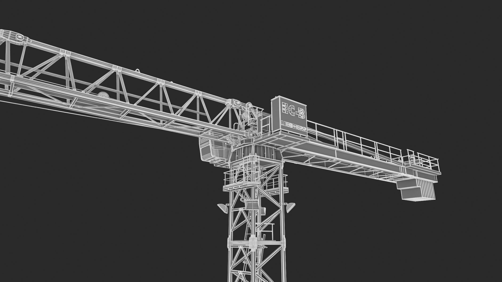Tower Crane Liebherr 250 EC-B 12 Litronic 3D model_43