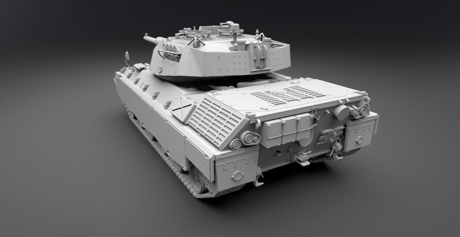Leopard 1 A5 Scale model 3D print model_2