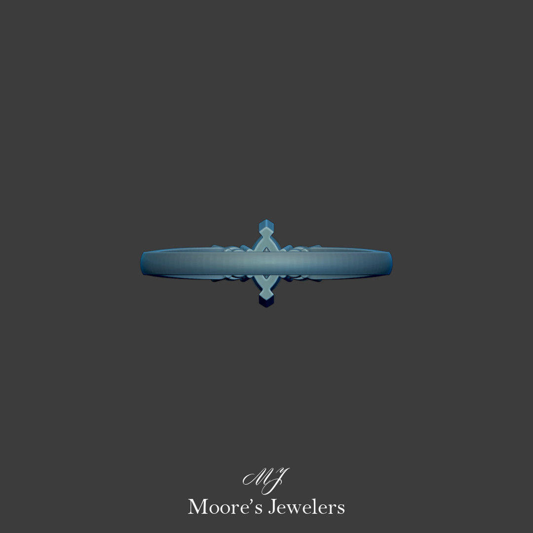 Marquise and Round Diamond Everyday Ring 3d Model 3D print model_8