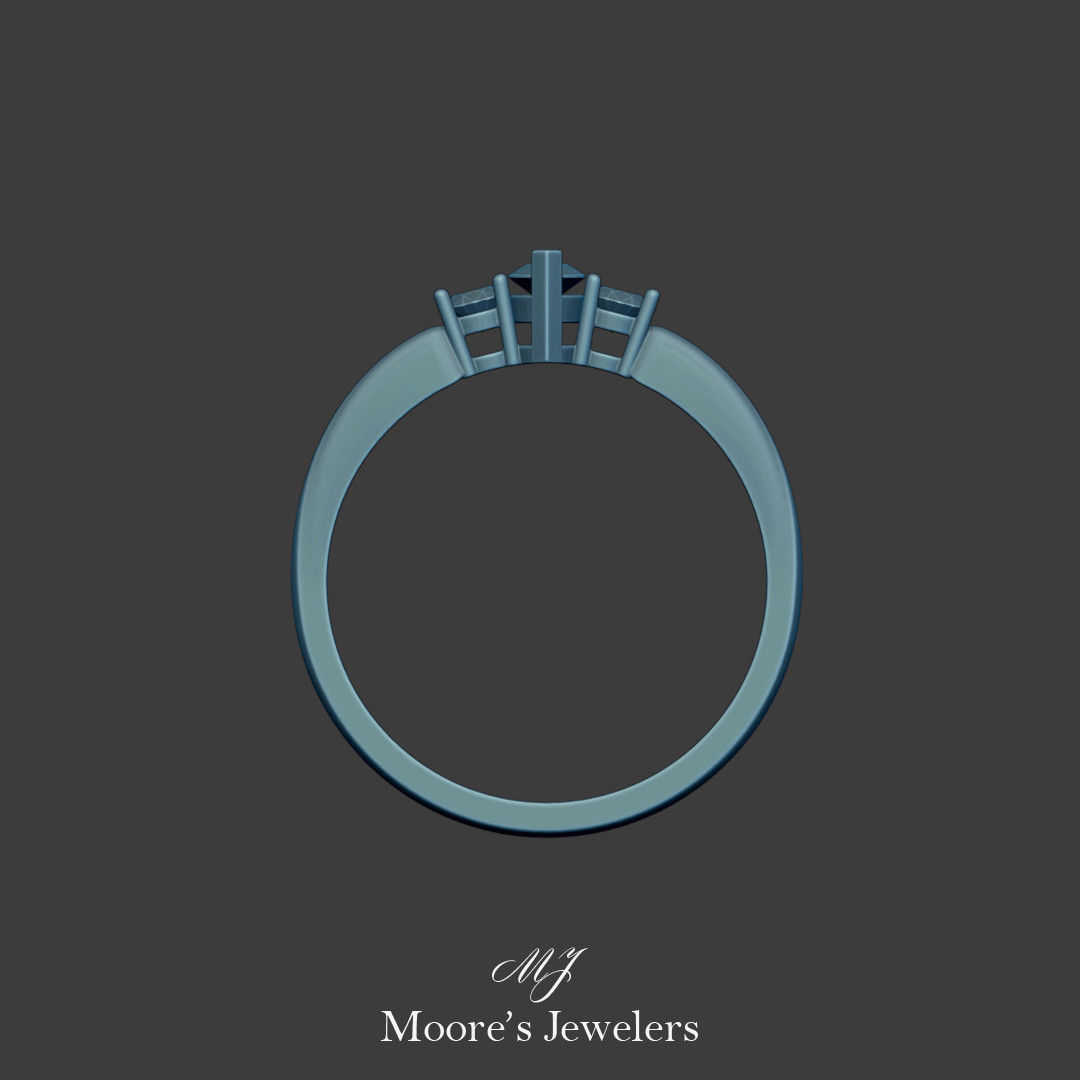Marquise and Round Diamond Everyday Ring 3d Model 3D print model_6