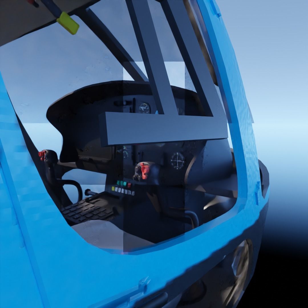 airbus helicopter as350 Low-poly 3D model_5