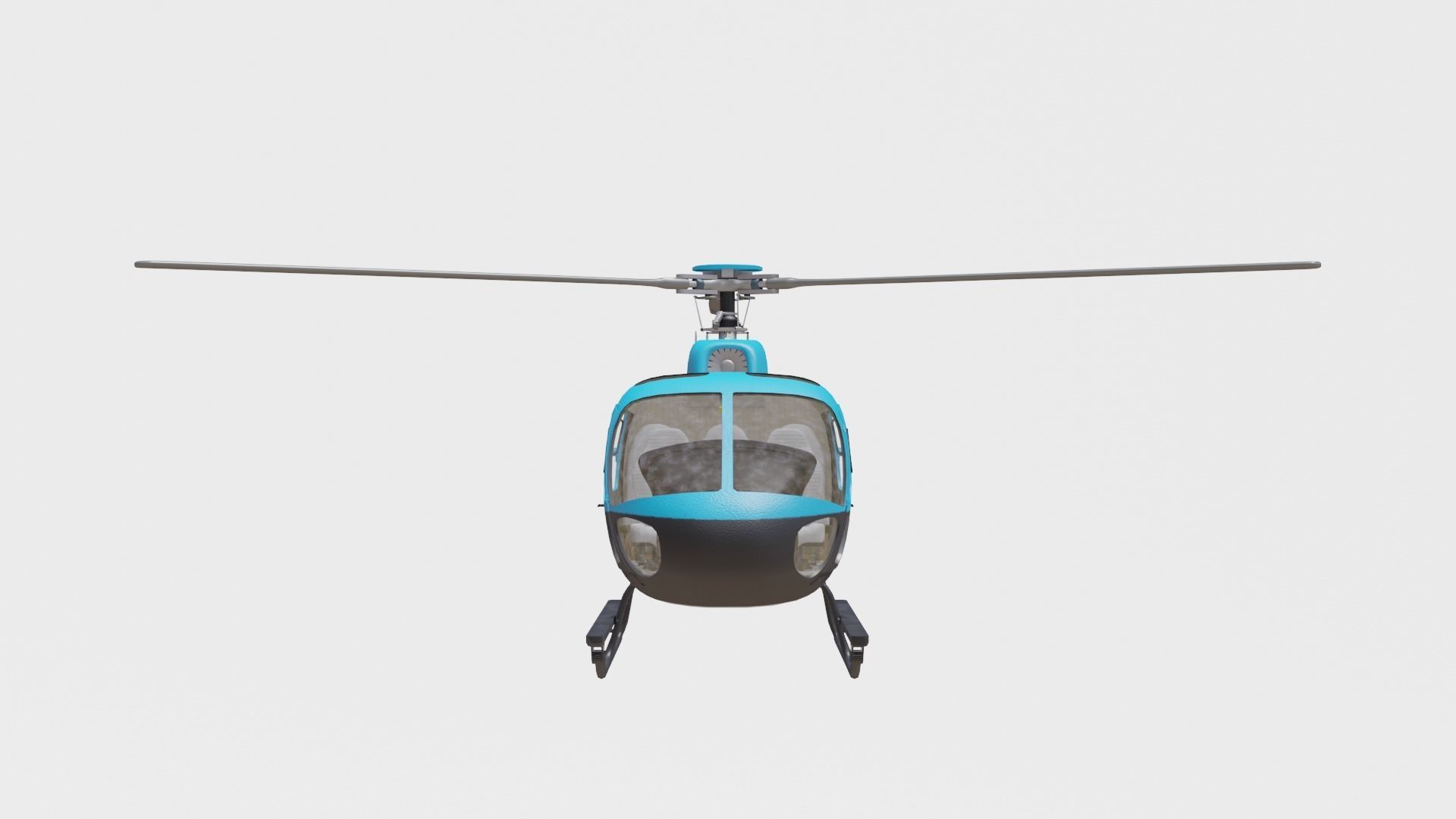 airbus helicopter as350 Low-poly 3D model_7