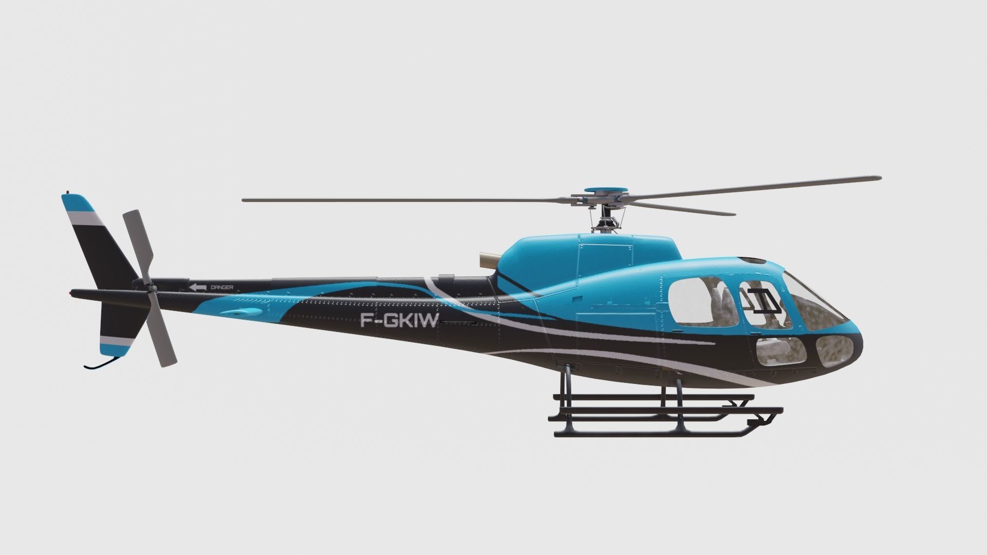 airbus helicopter as350 Low-poly 3D model_10