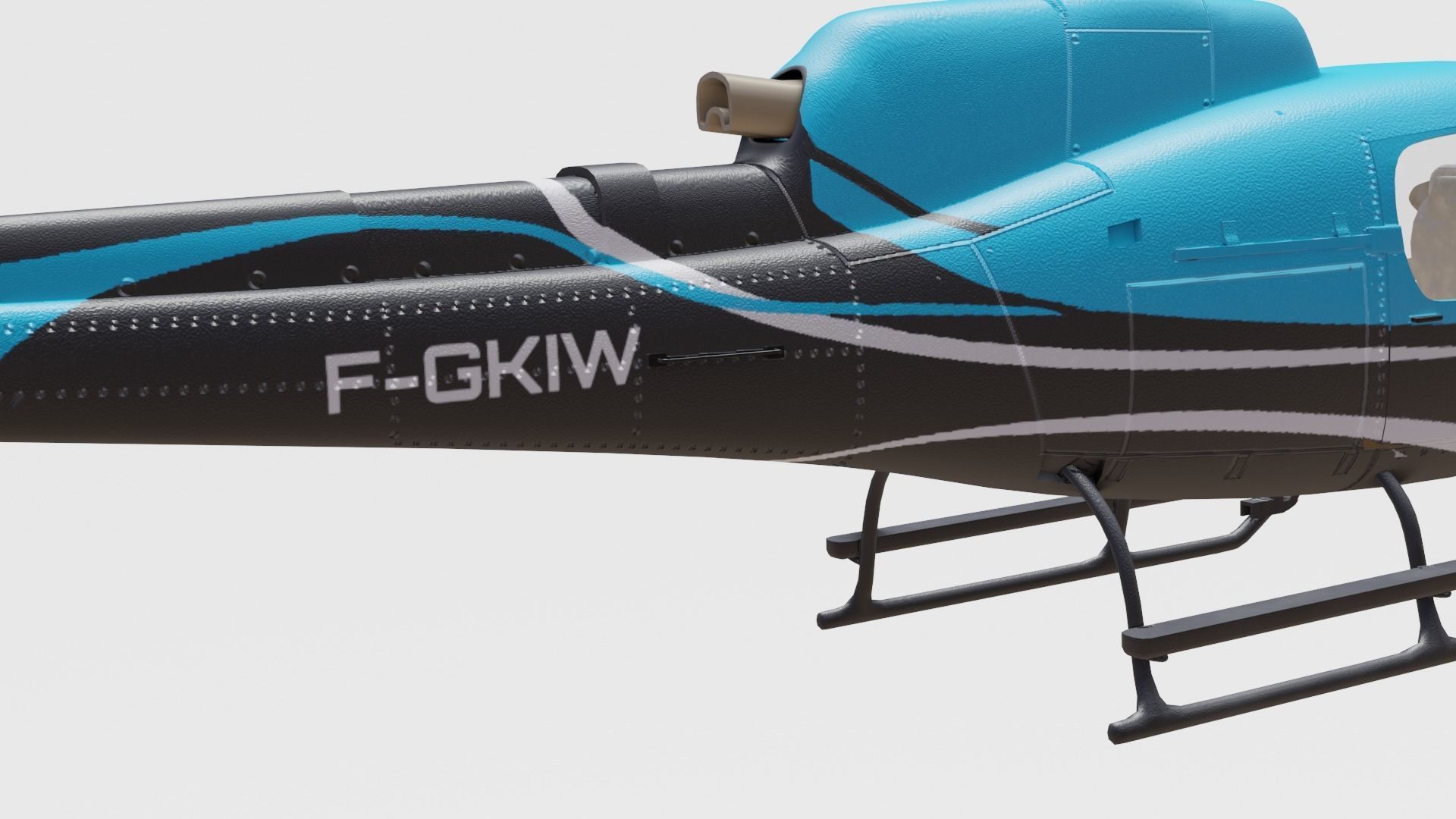 airbus helicopter as350 Low-poly 3D model_15