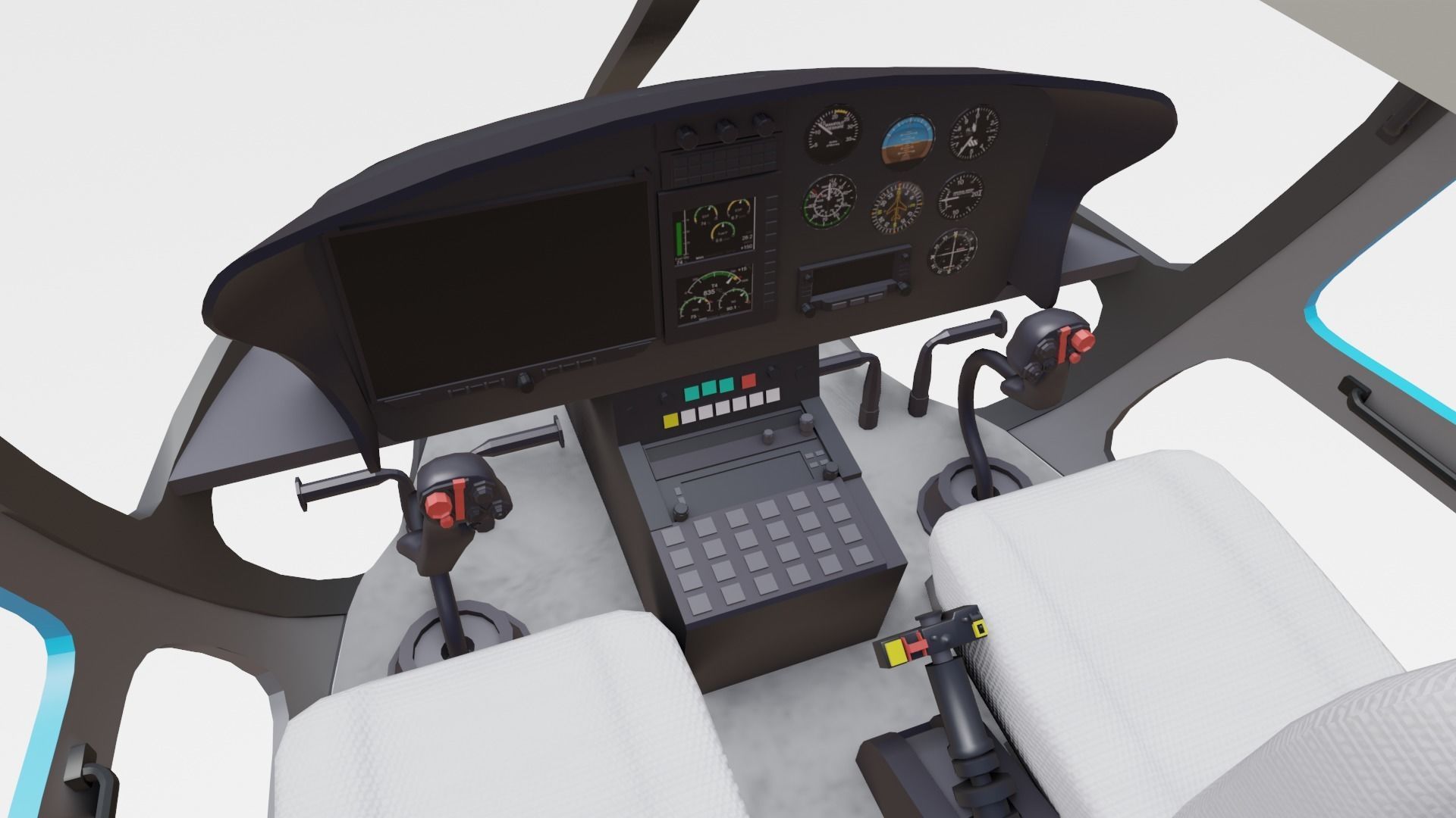 airbus helicopter as350 Low-poly 3D model_20