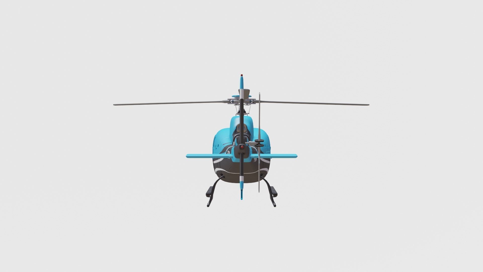 airbus helicopter as350 Low-poly 3D model_8