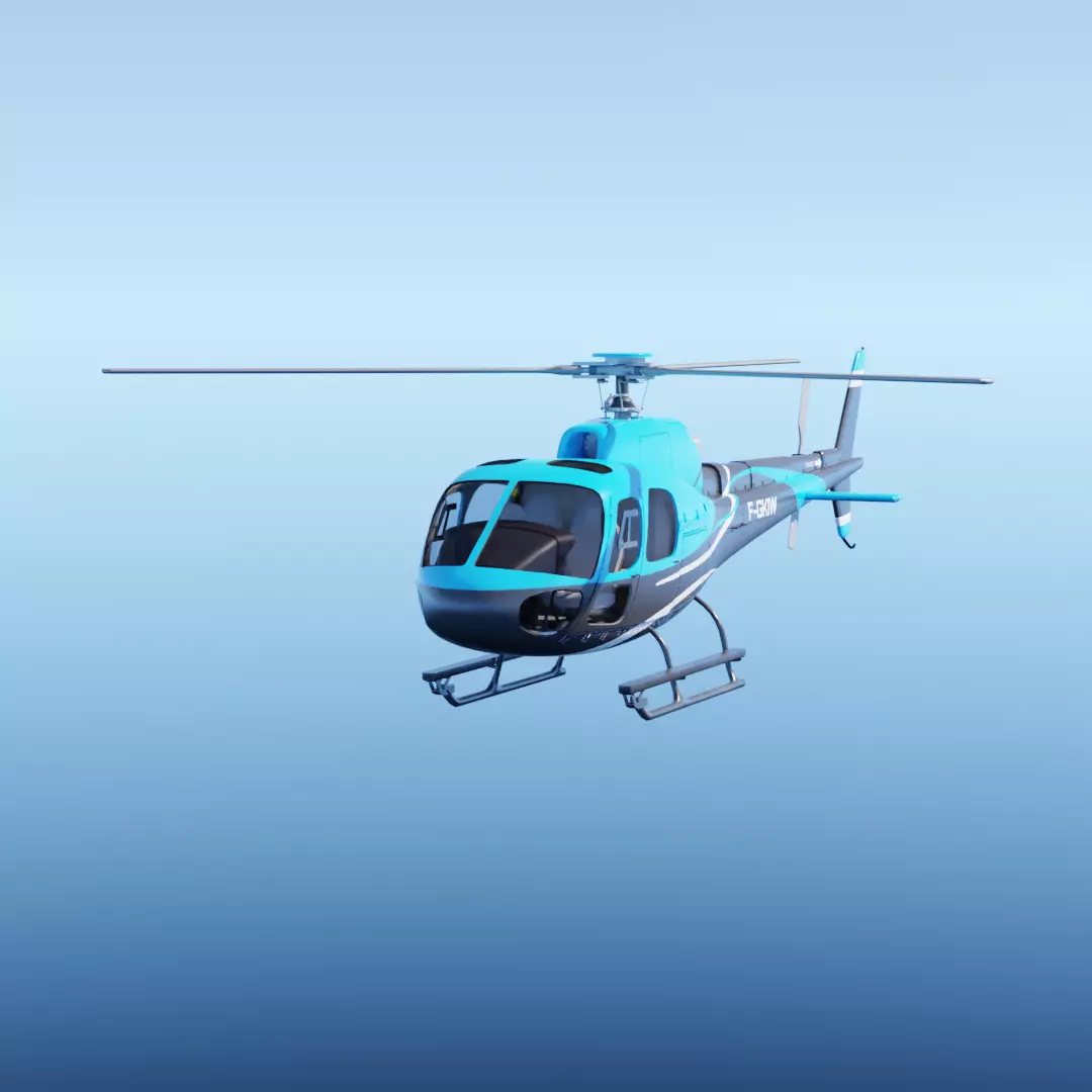 airbus helicopter as350 Low-poly 3D model_0