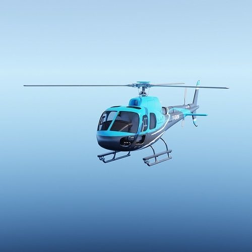airbus helicopter as350 Low-poly 3D model