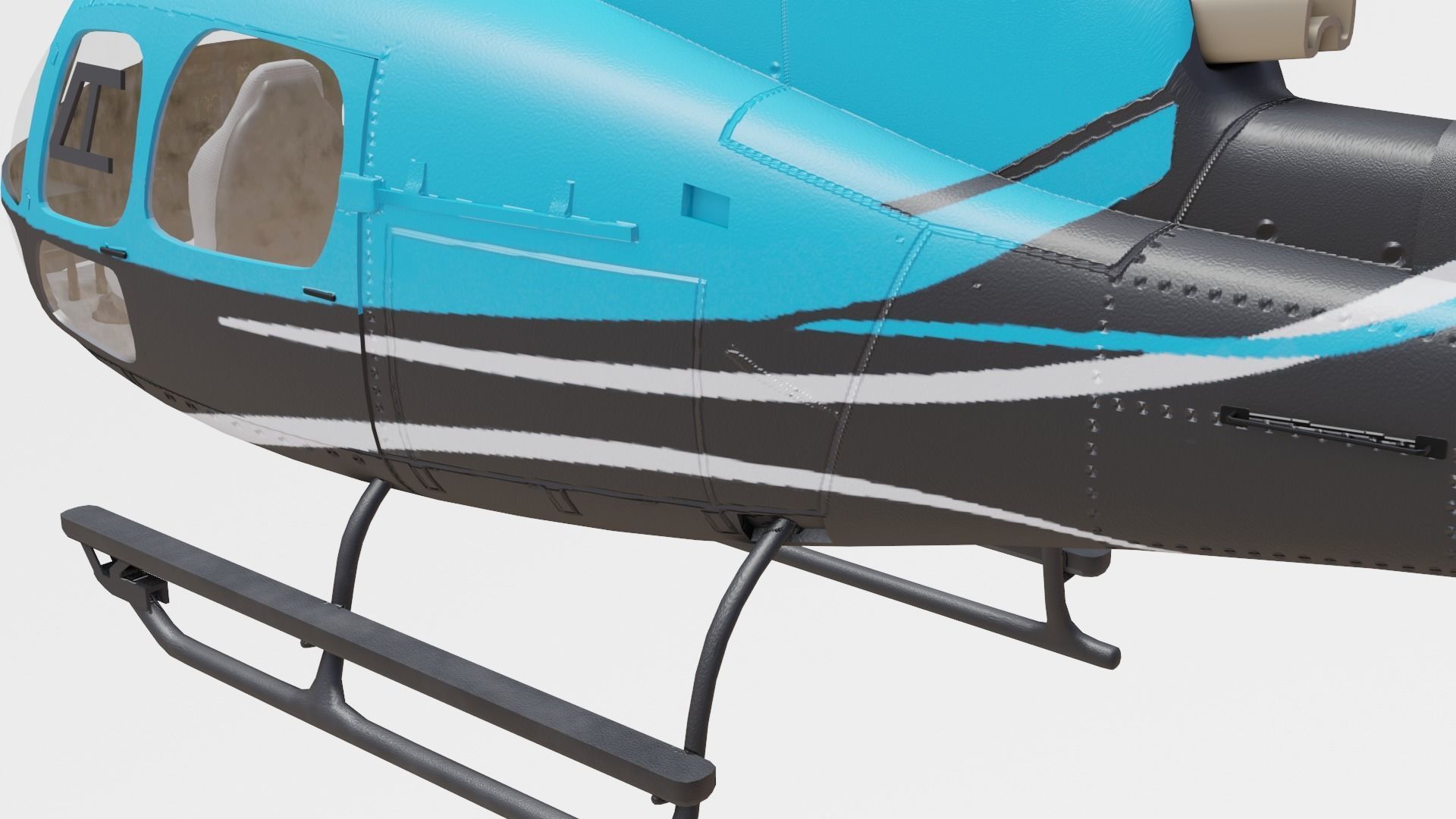 airbus helicopter as350 Low-poly 3D model_16