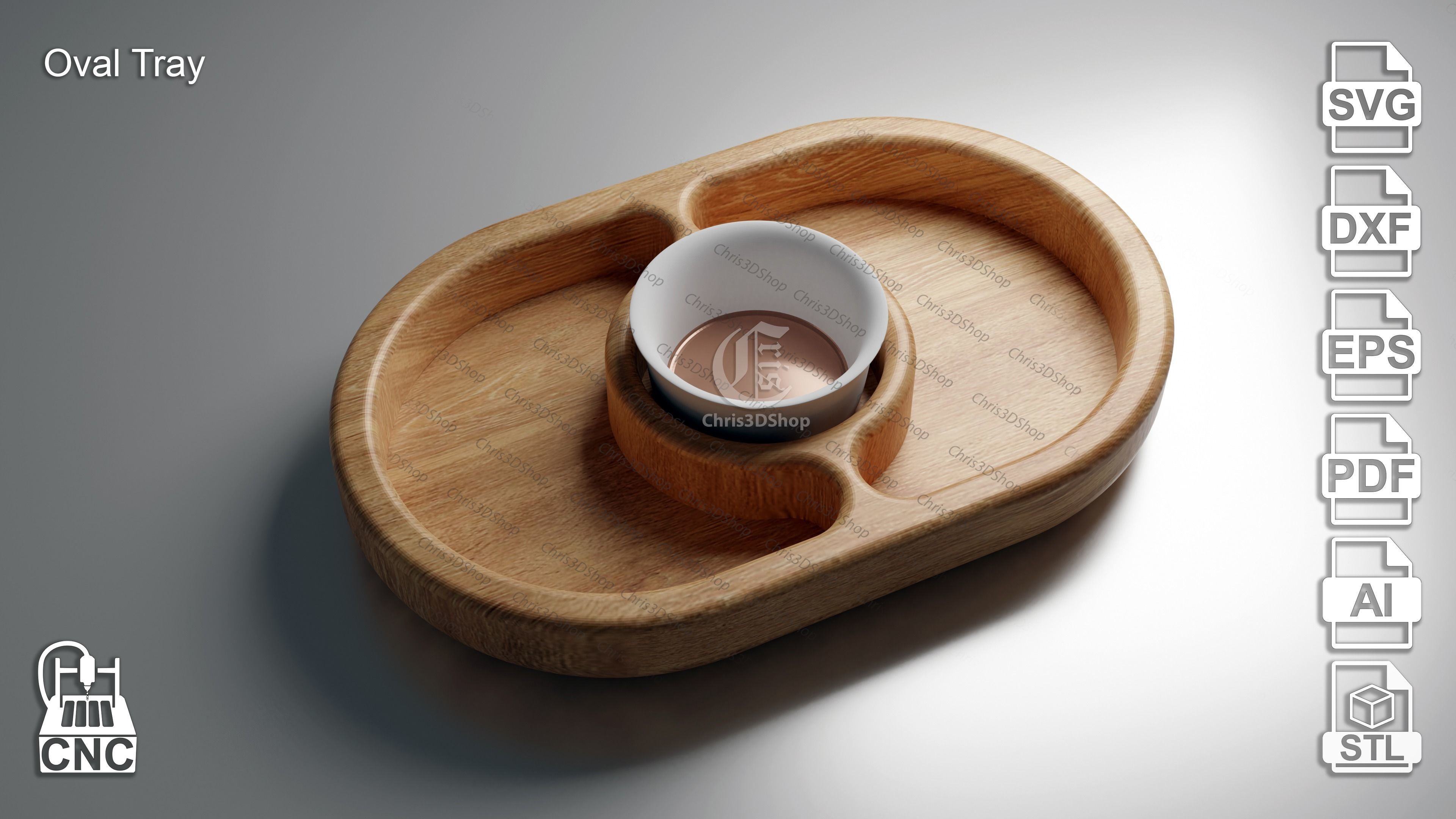 10 Trays Pack  3D STL and Vector Files for CNC 3D model_9