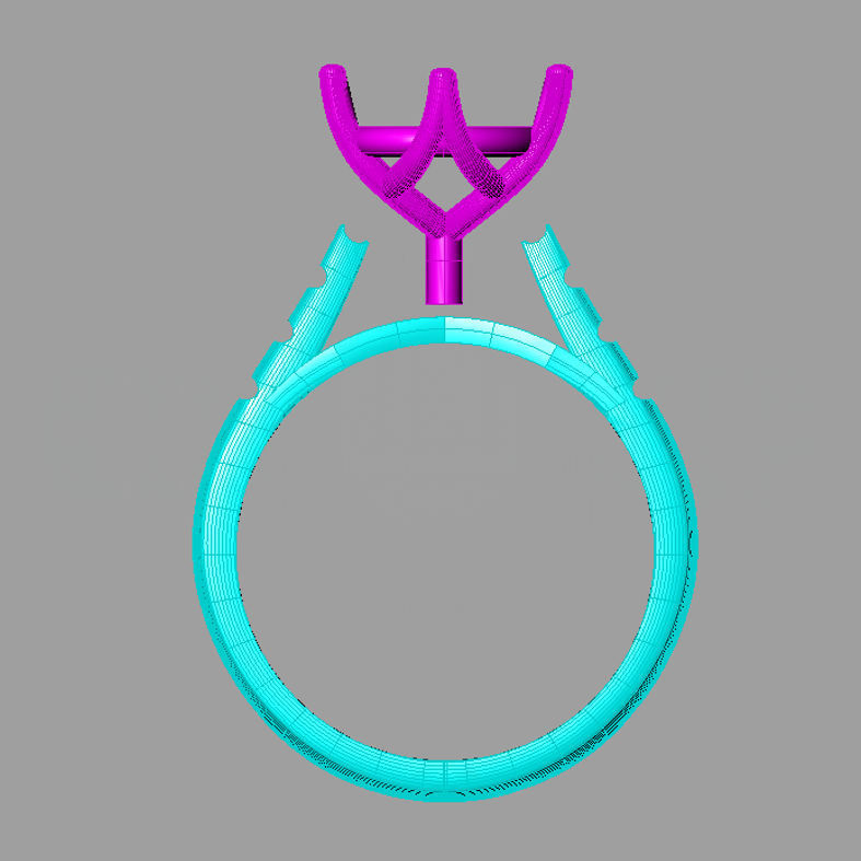 Women ring Engagement Solitarie gems Round Solitario Sl76 3D print model_7