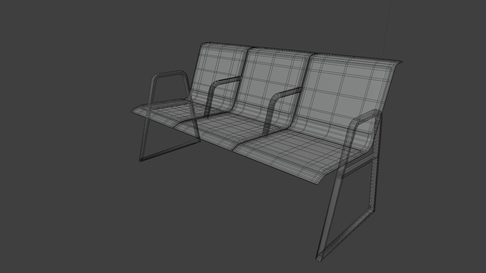 Waiting Room Chair 3D model_6