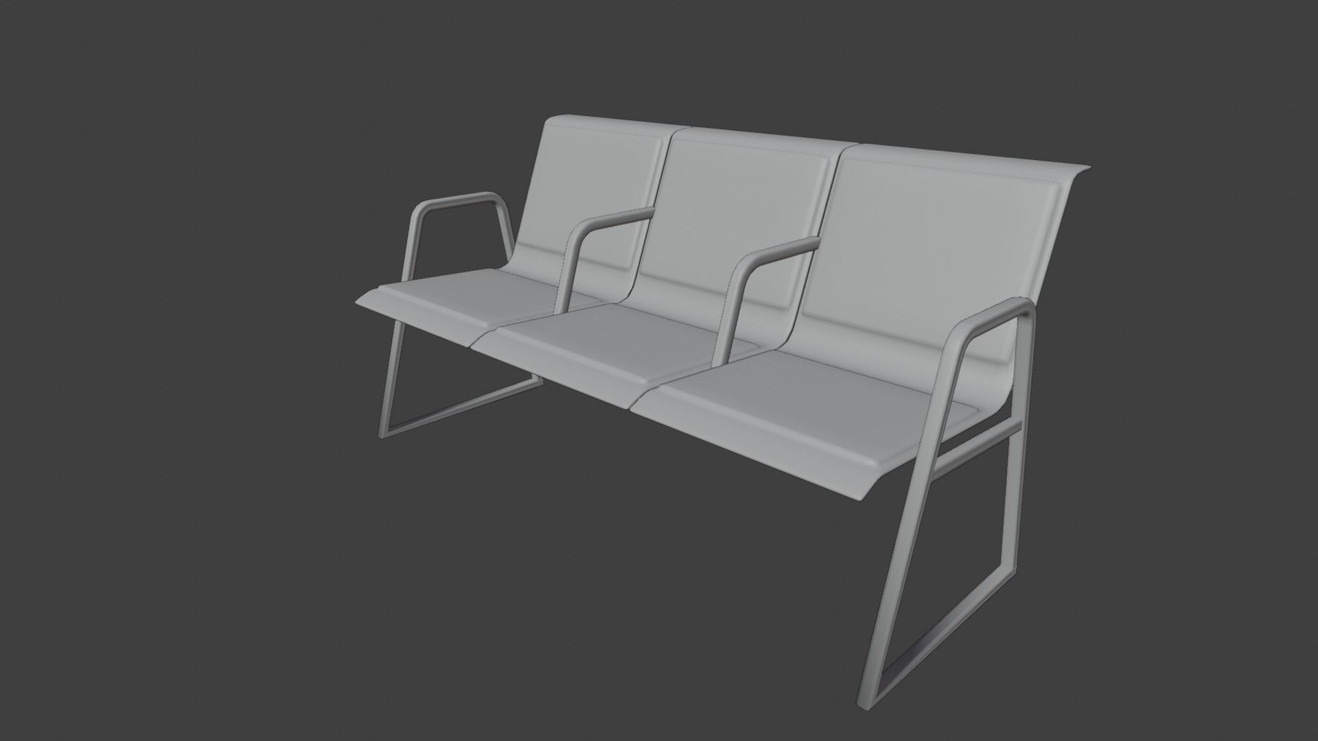 Waiting Room Chair 3D model_4