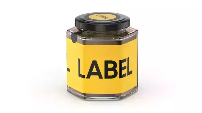 Hexagonal Glass Storage Jars with Label Generic