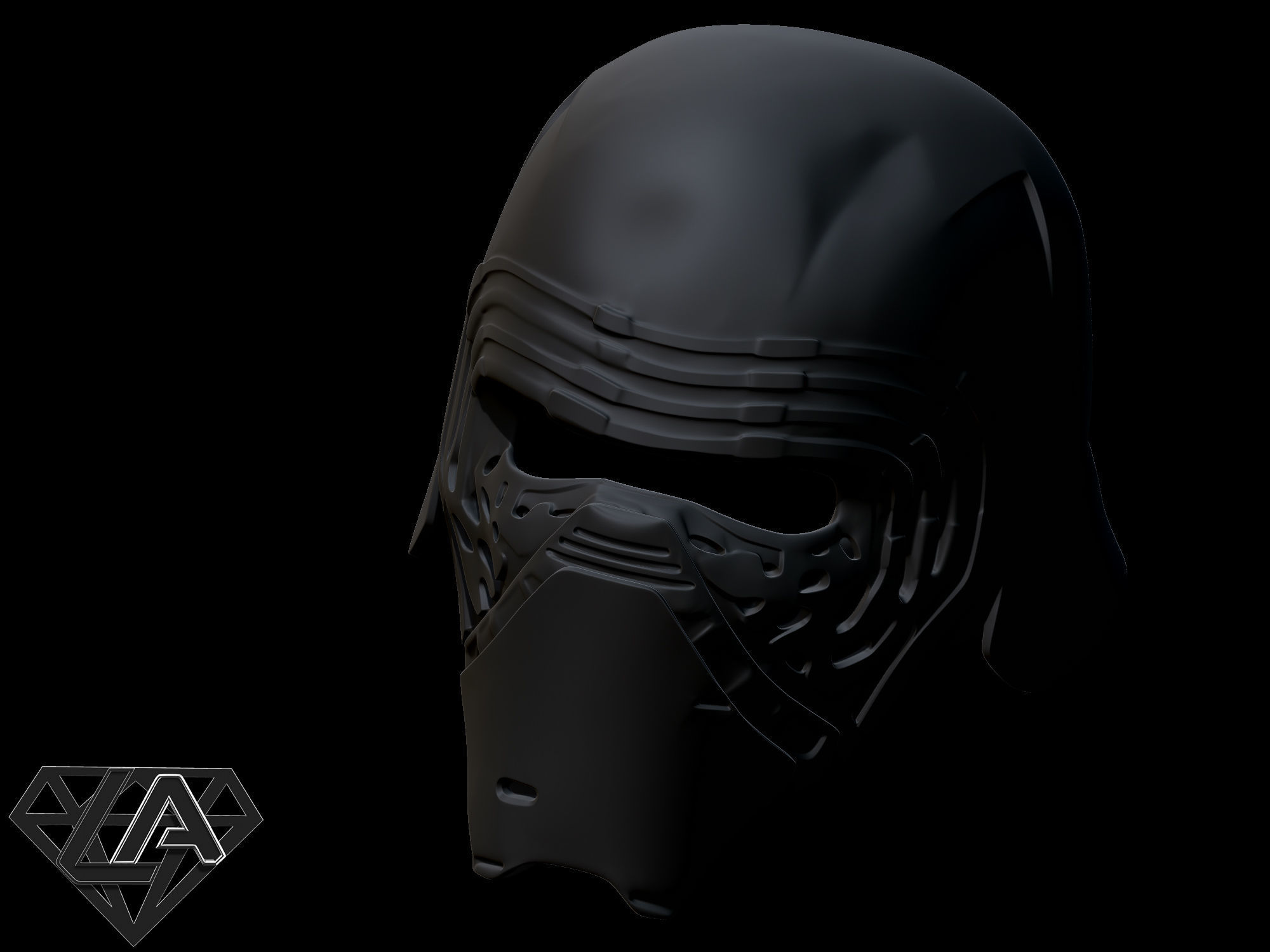 Kylo Ren custom helmet  3D print model_6