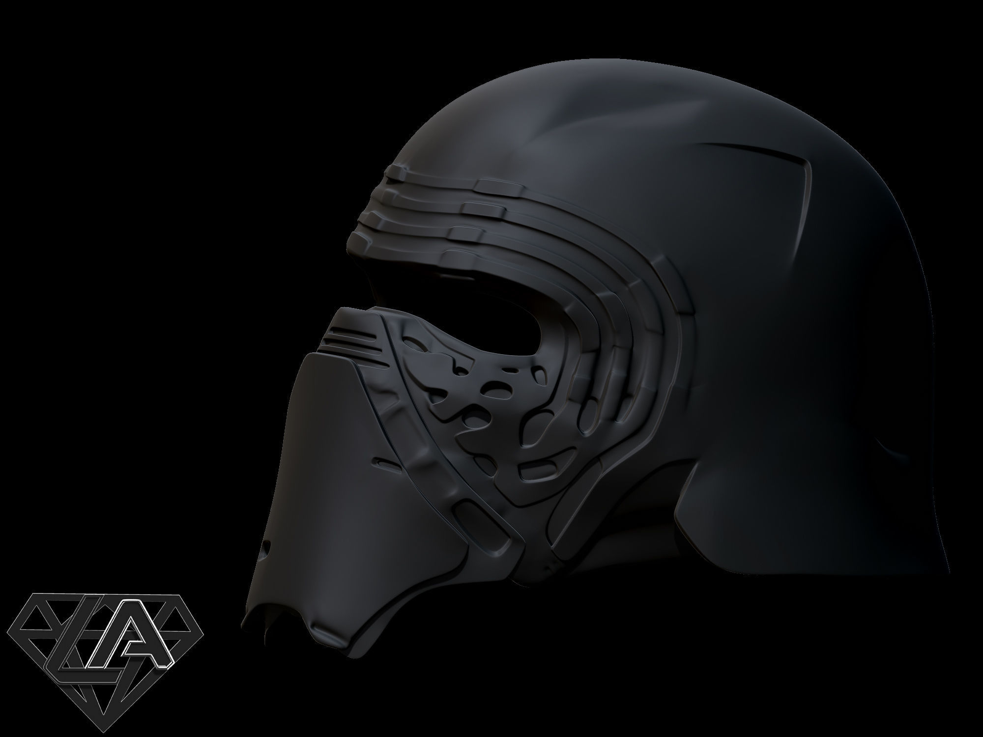 Kylo Ren custom helmet  3D print model_4