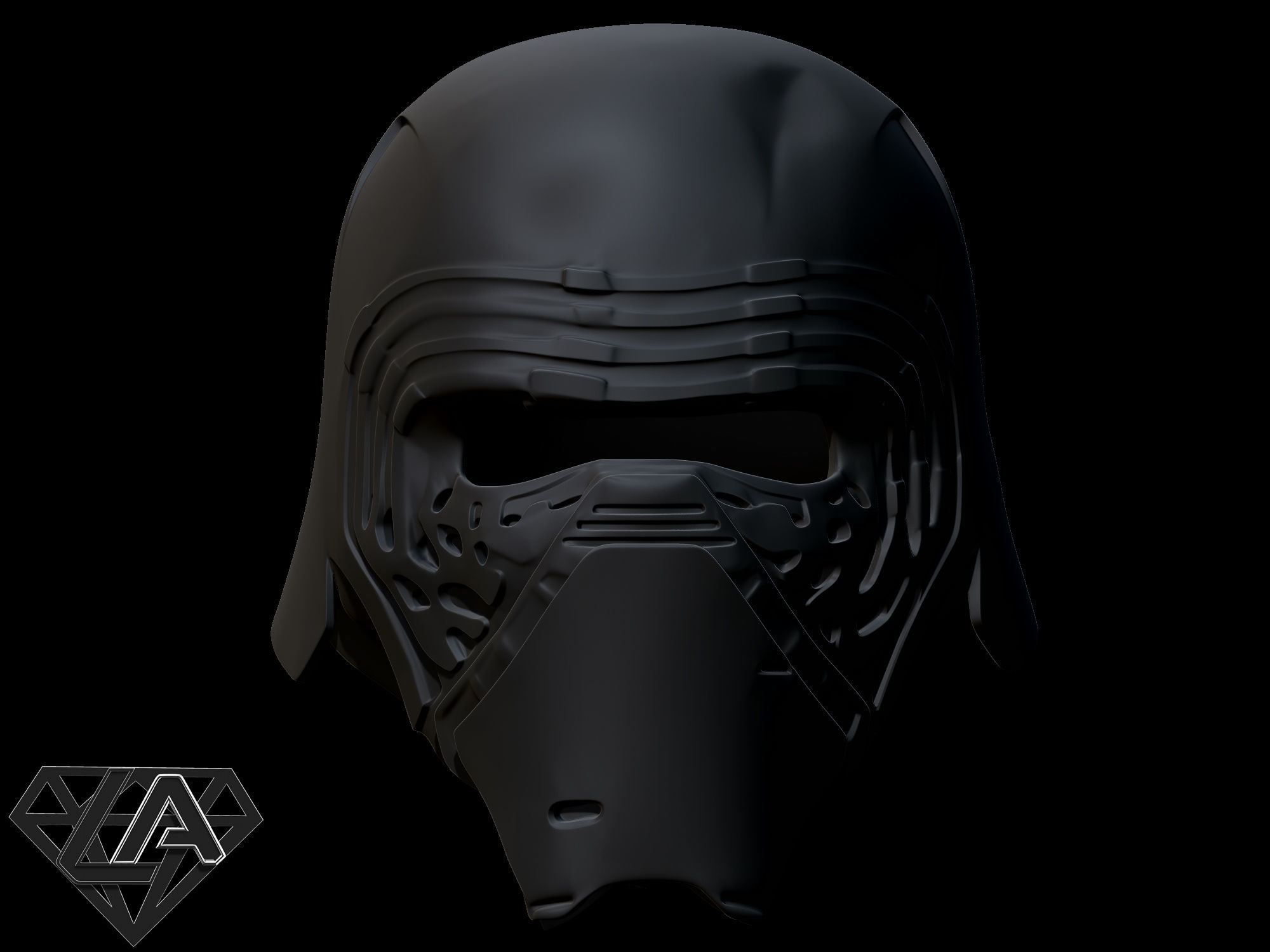 Kylo Ren custom helmet  3D print model_2