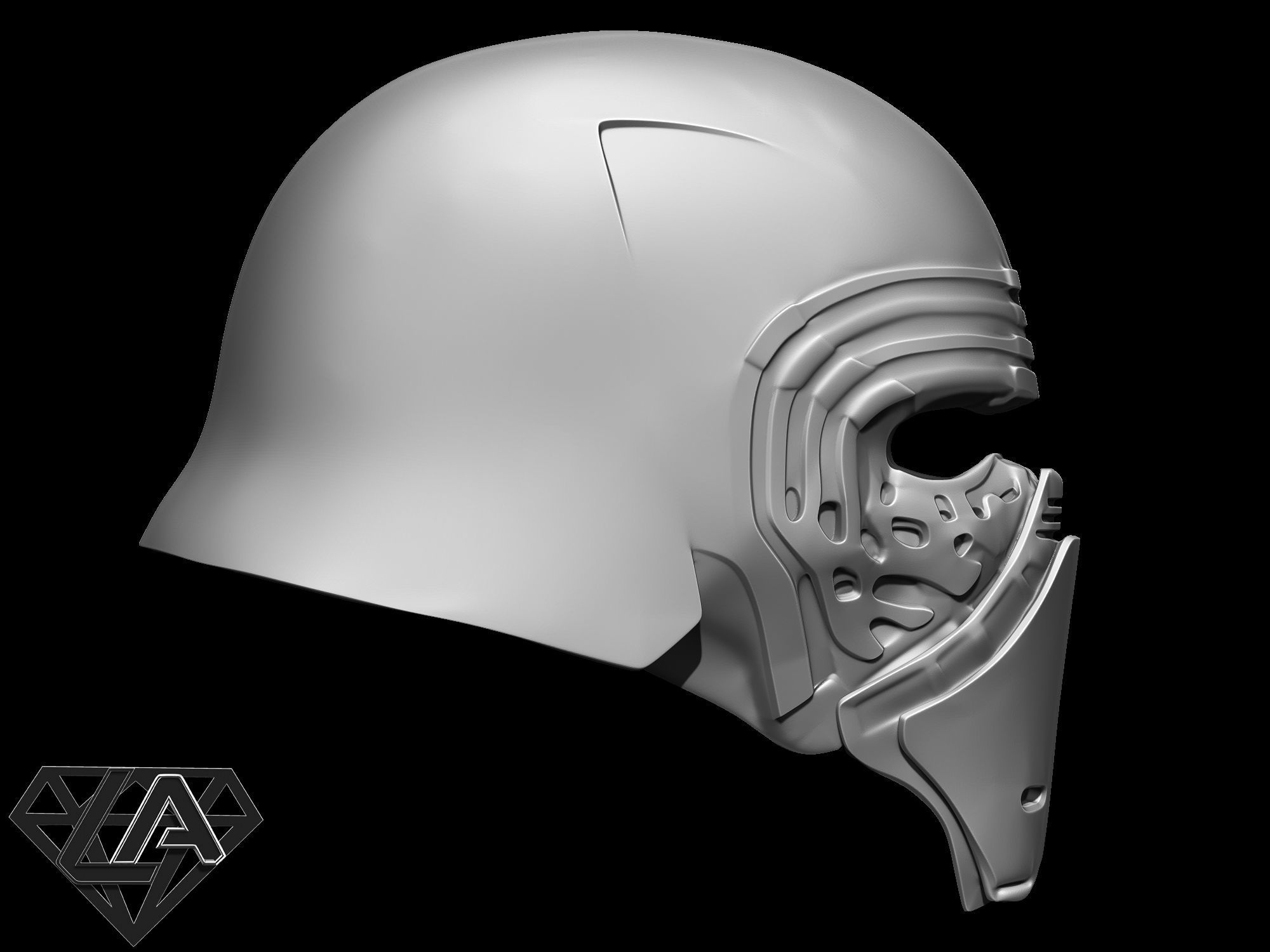Kylo Ren custom helmet  3D print model_9