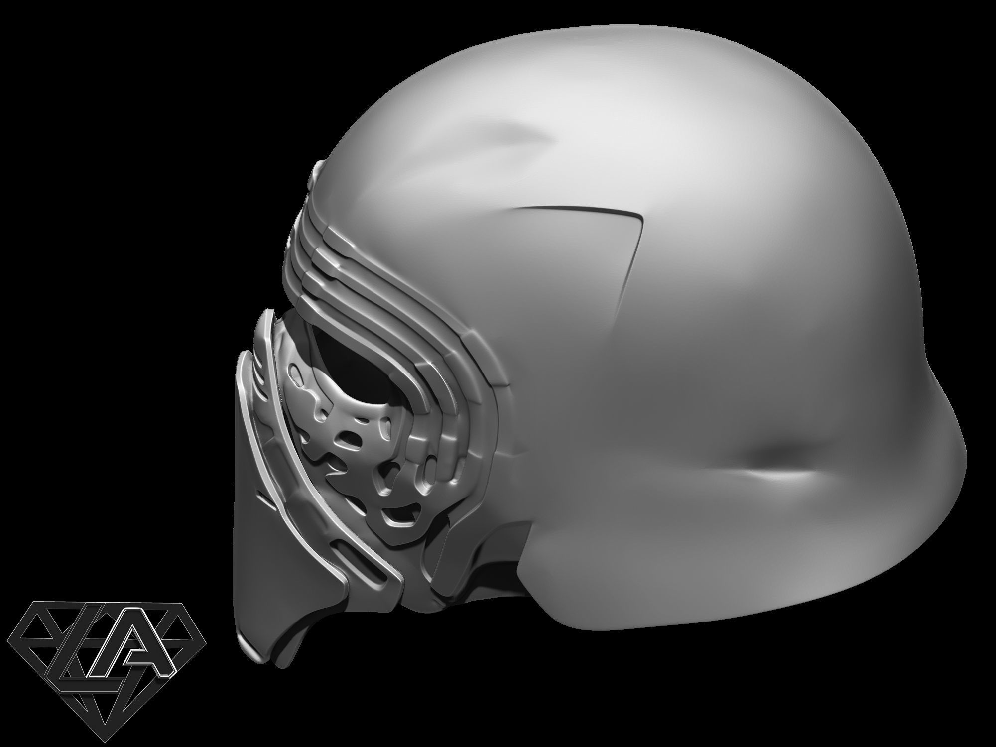 Kylo Ren custom helmet  3D print model_11