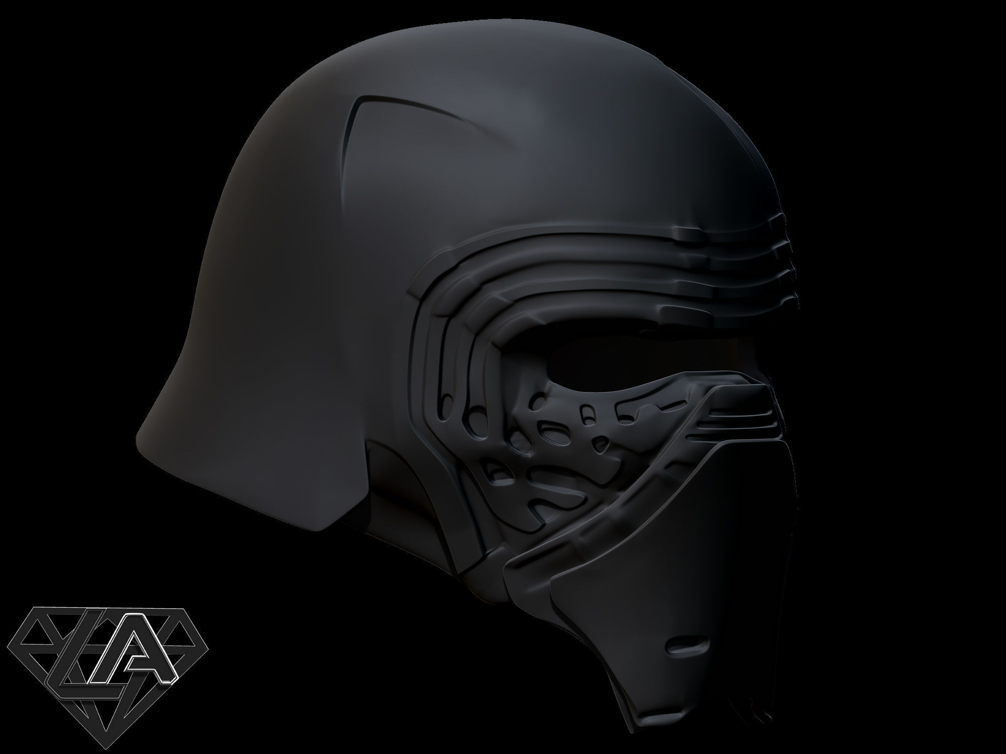 Kylo Ren custom helmet  3D print model_8