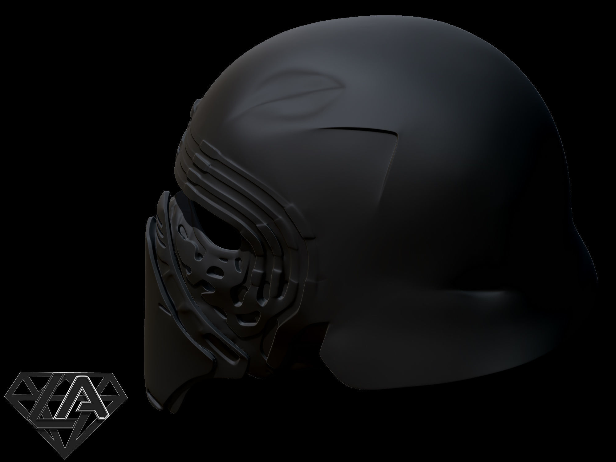 Kylo Ren custom helmet  3D print model_12