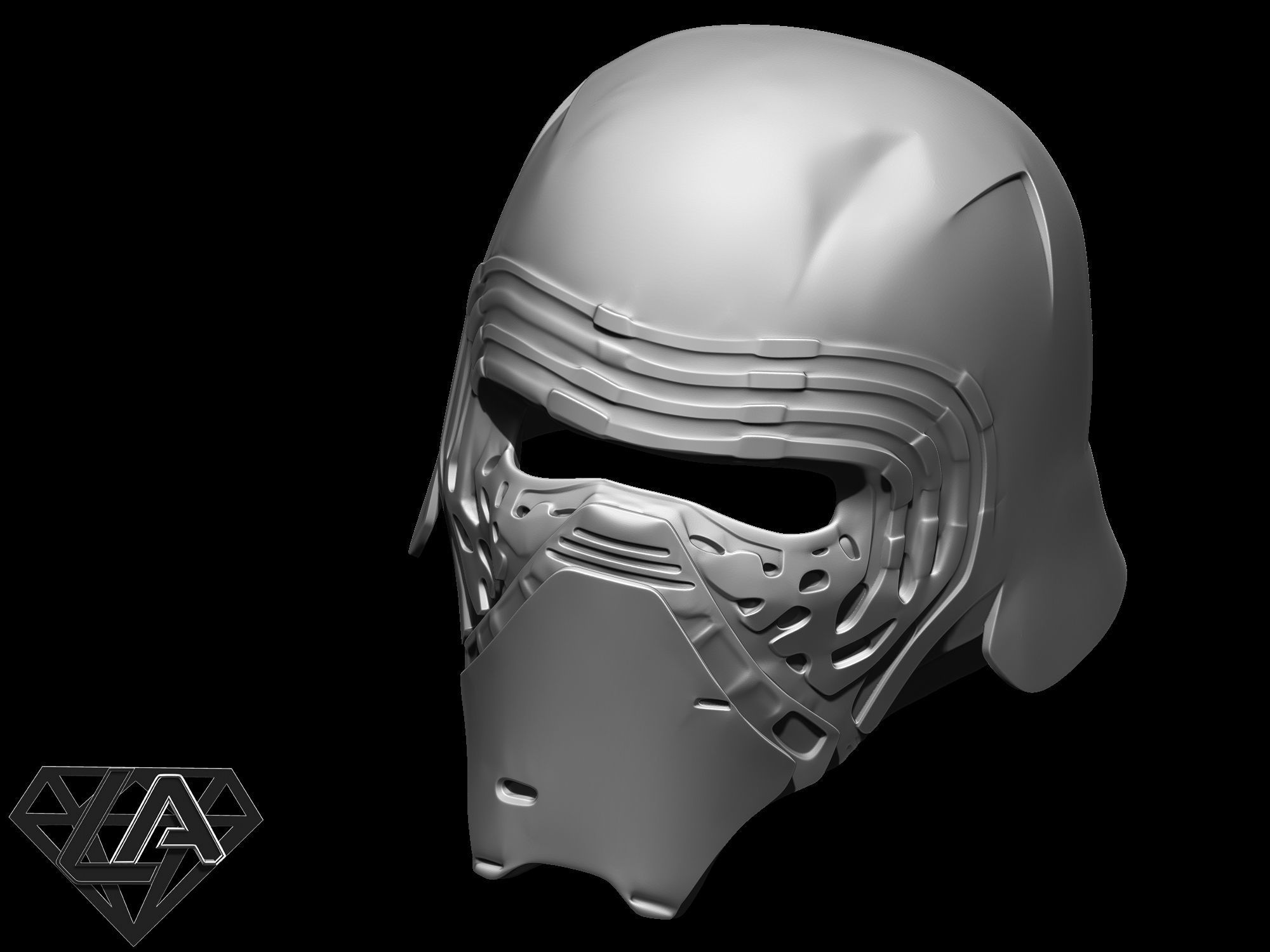 Kylo Ren custom helmet  3D print model_5