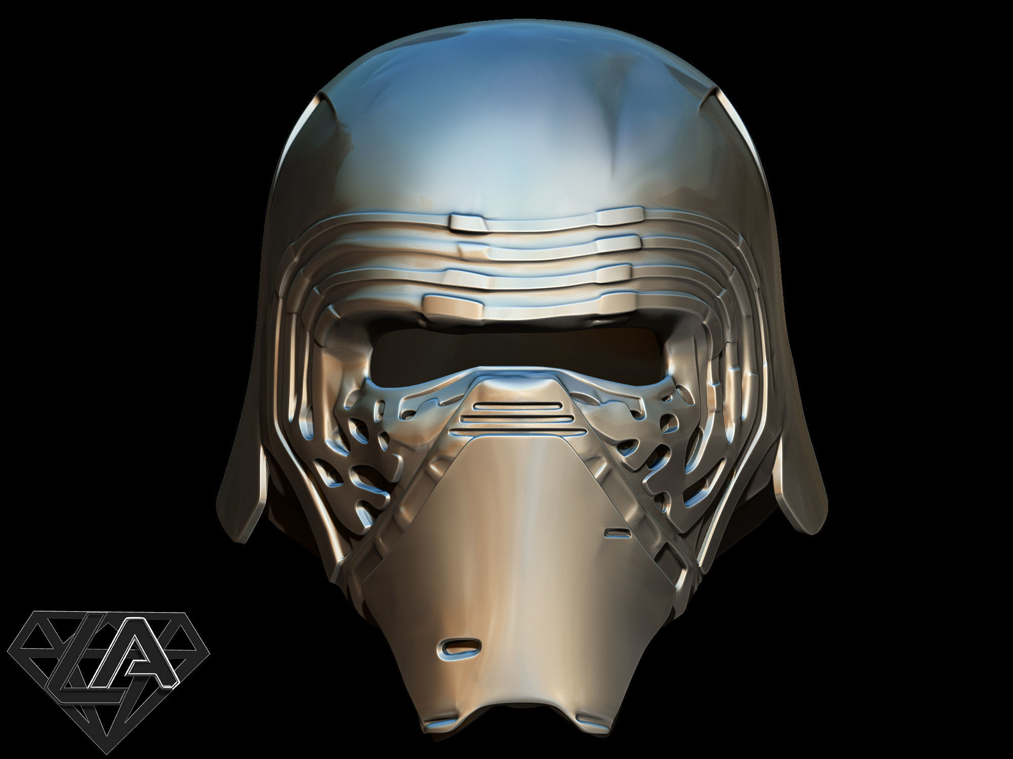 Kylo Ren custom helmet  3D print model_1