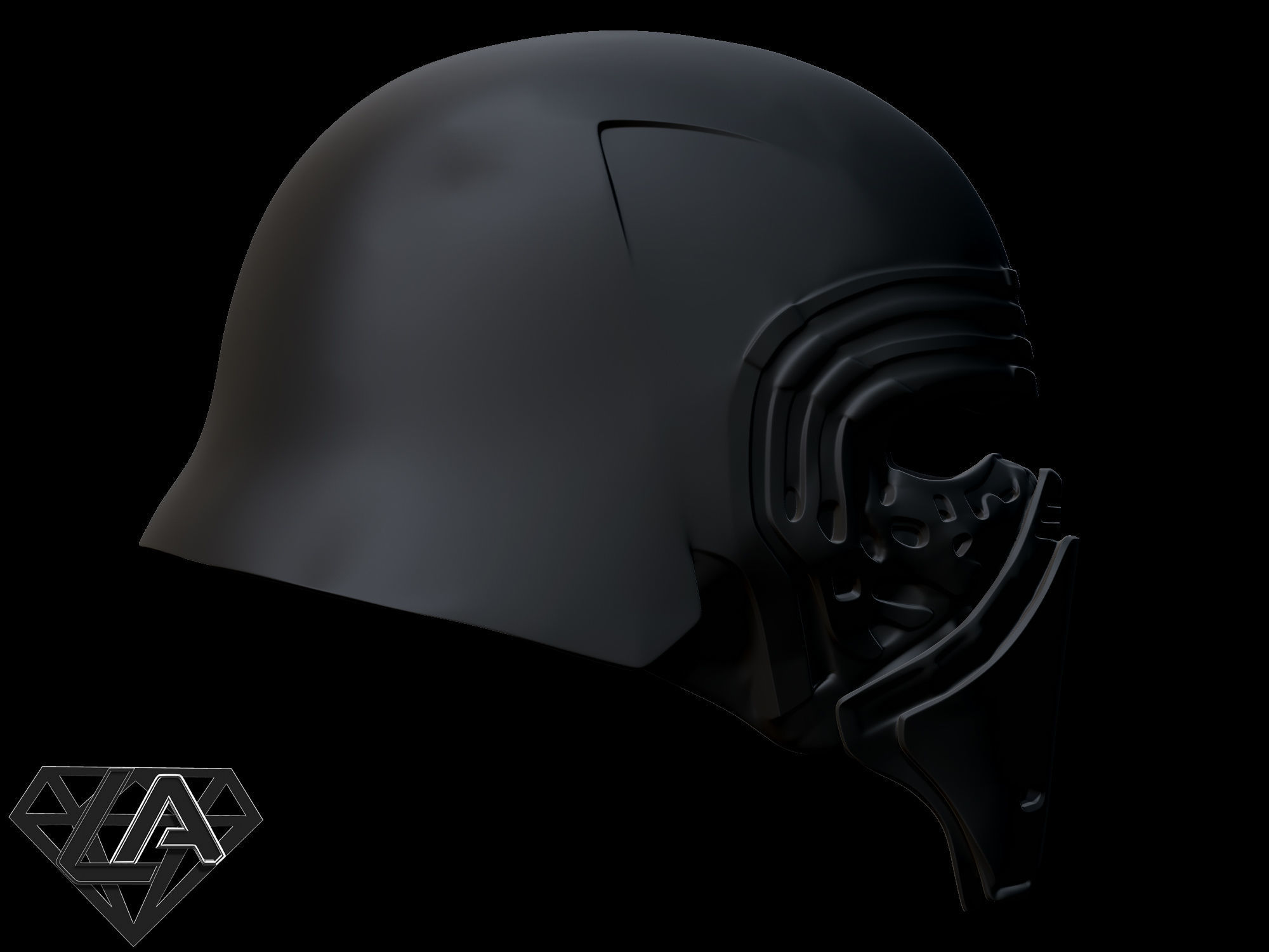 Kylo Ren custom helmet  3D print model_10