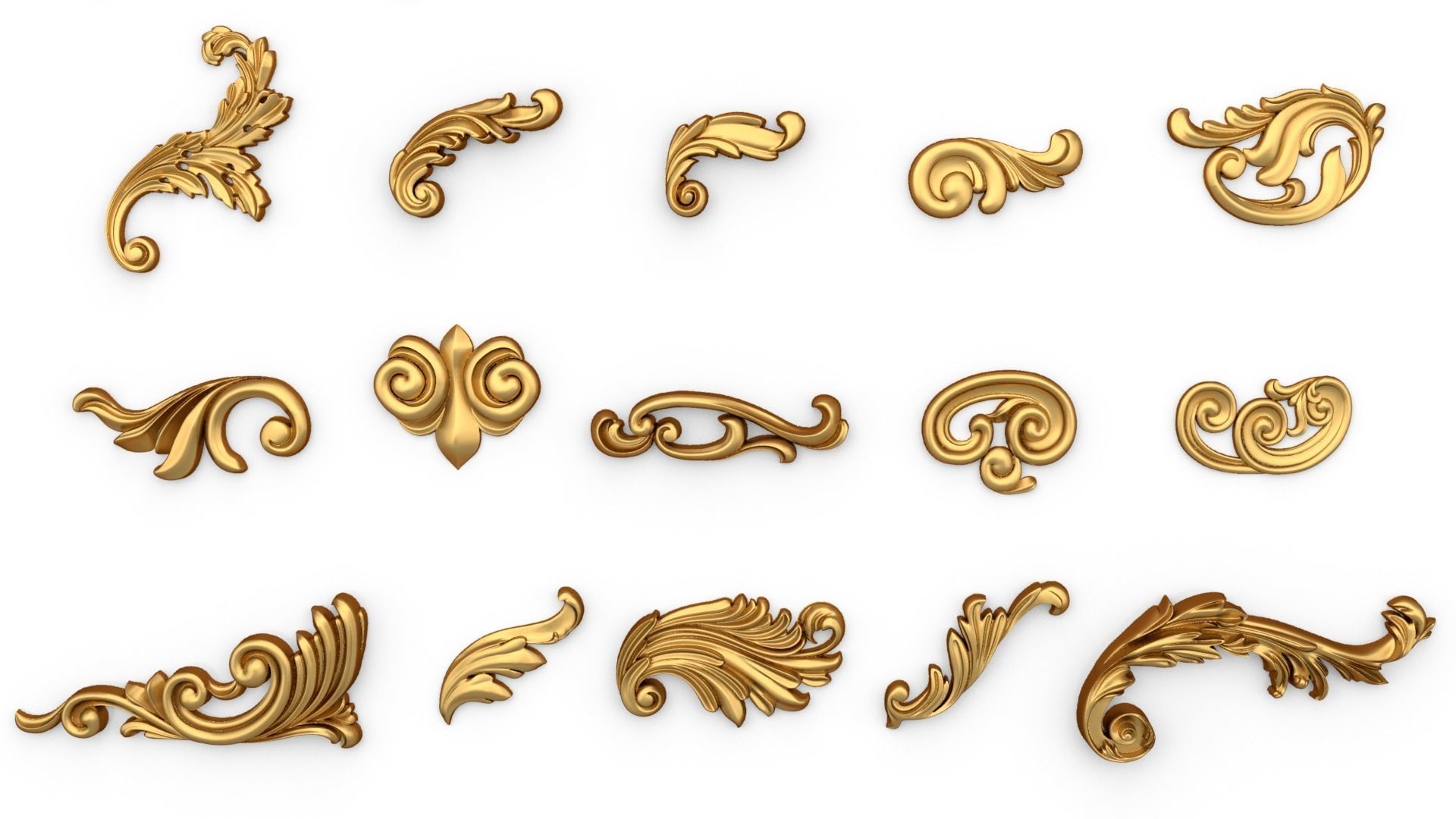 Acanthus Leaves Collection 01 3D print model_4