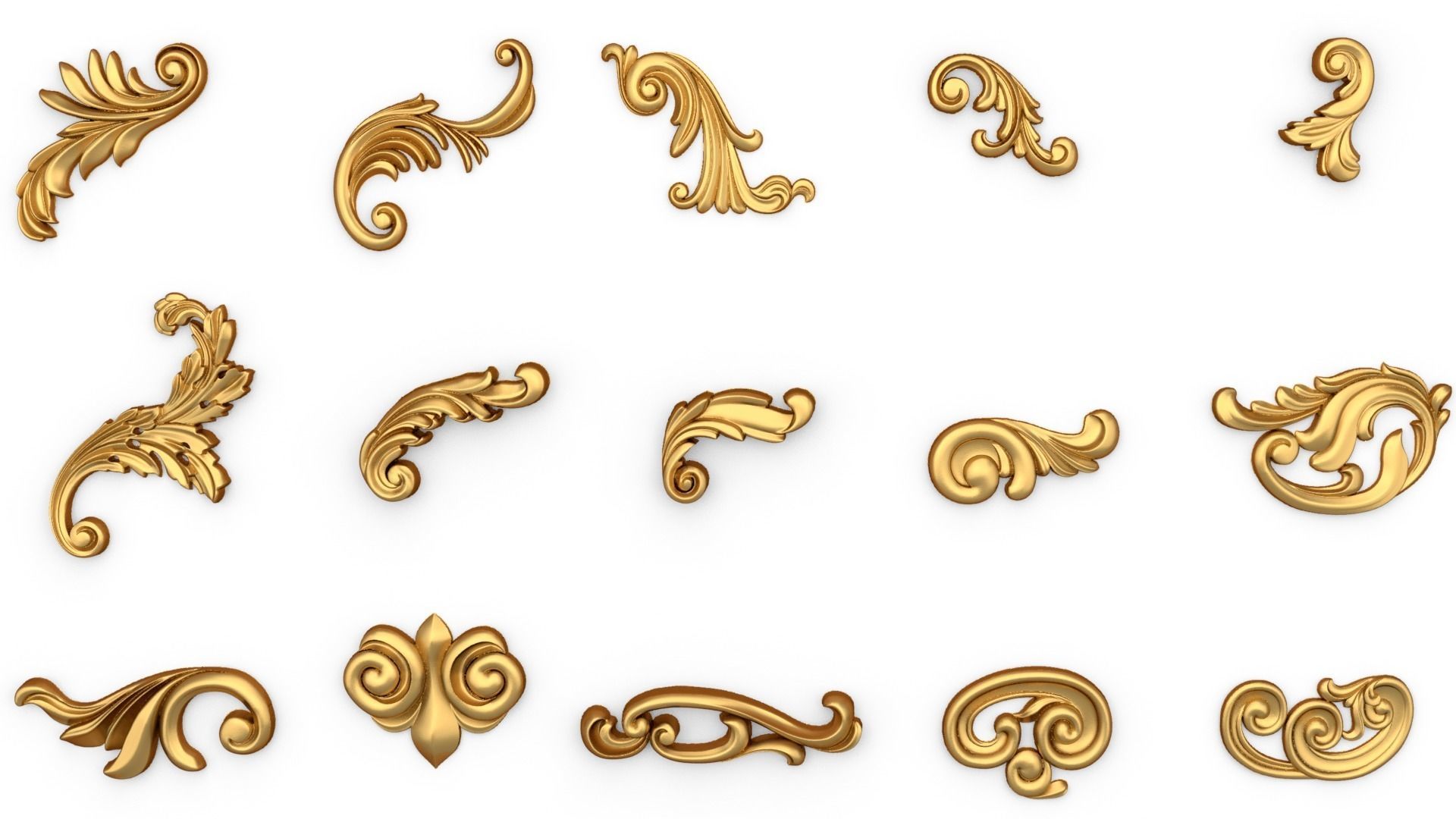 Acanthus Leaves Collection 01 3D print model_3