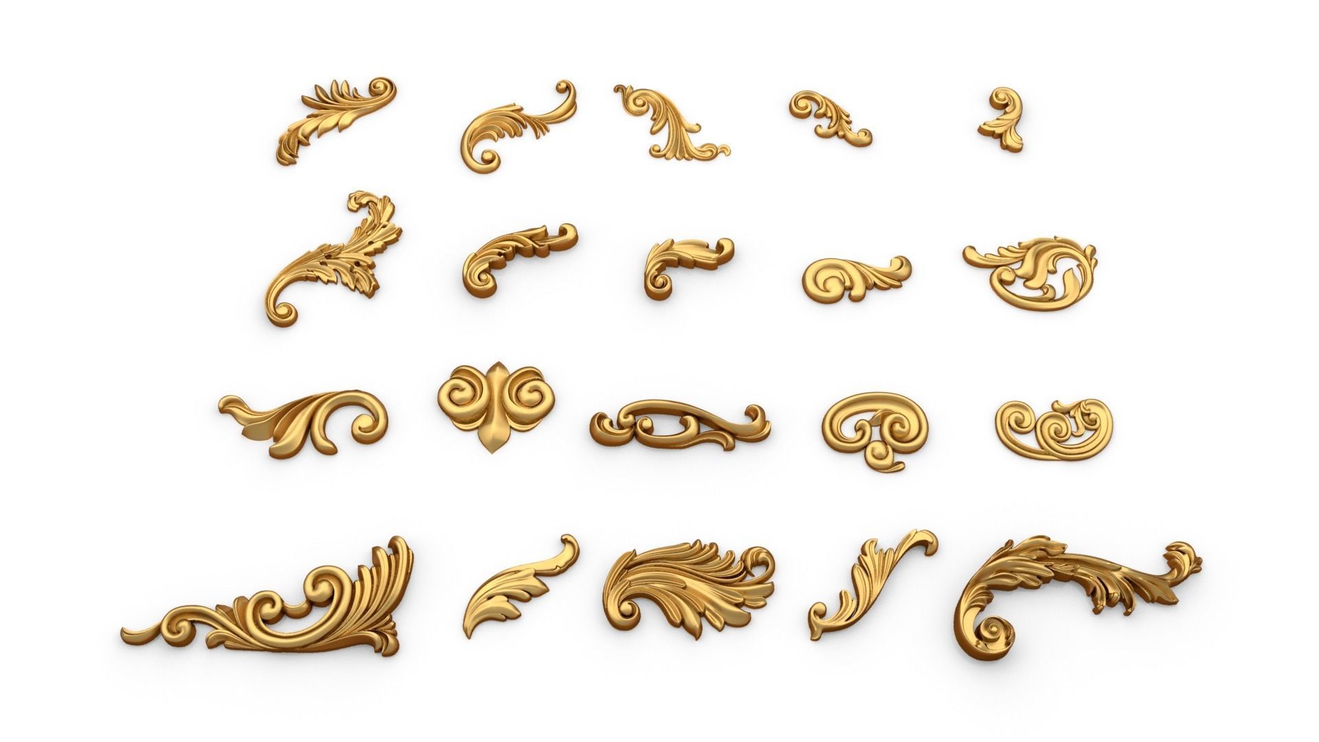 Acanthus Leaves Collection 01 3D print model_5