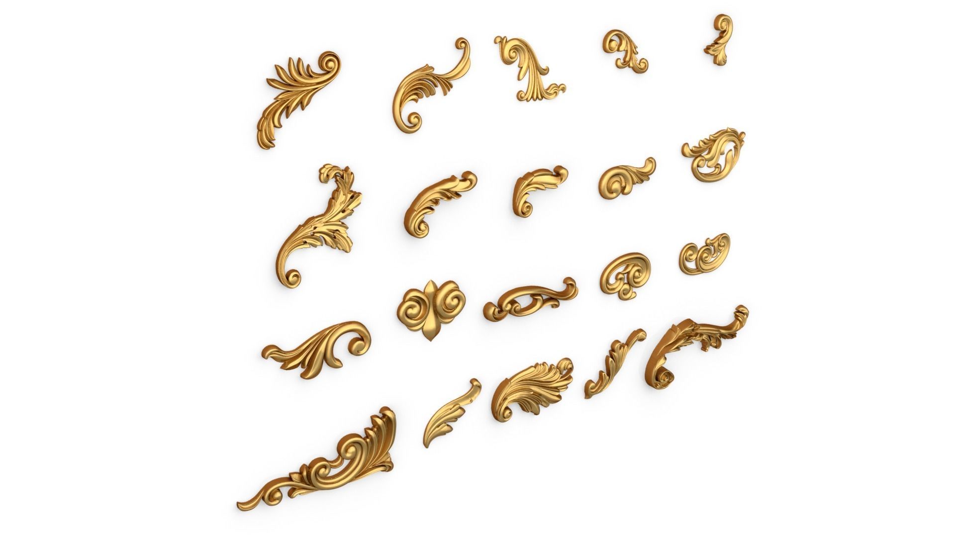 Acanthus Leaves Collection 01 3D print model_1