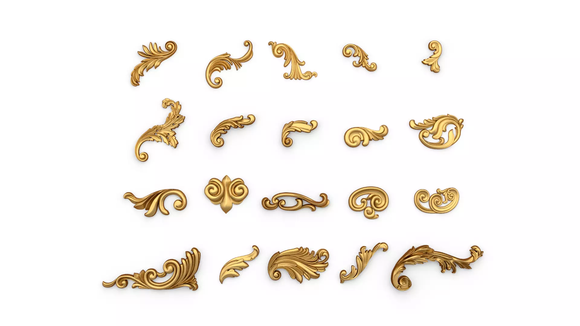 Acanthus Leaves Collection 01 3D print model_0