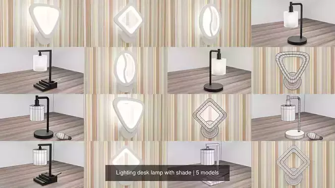 Lighting desk lamp with shade