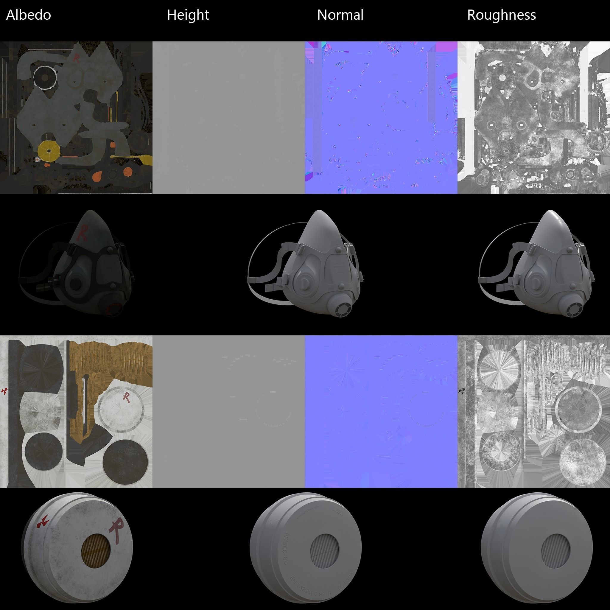Respirator gas mask 3D model_17