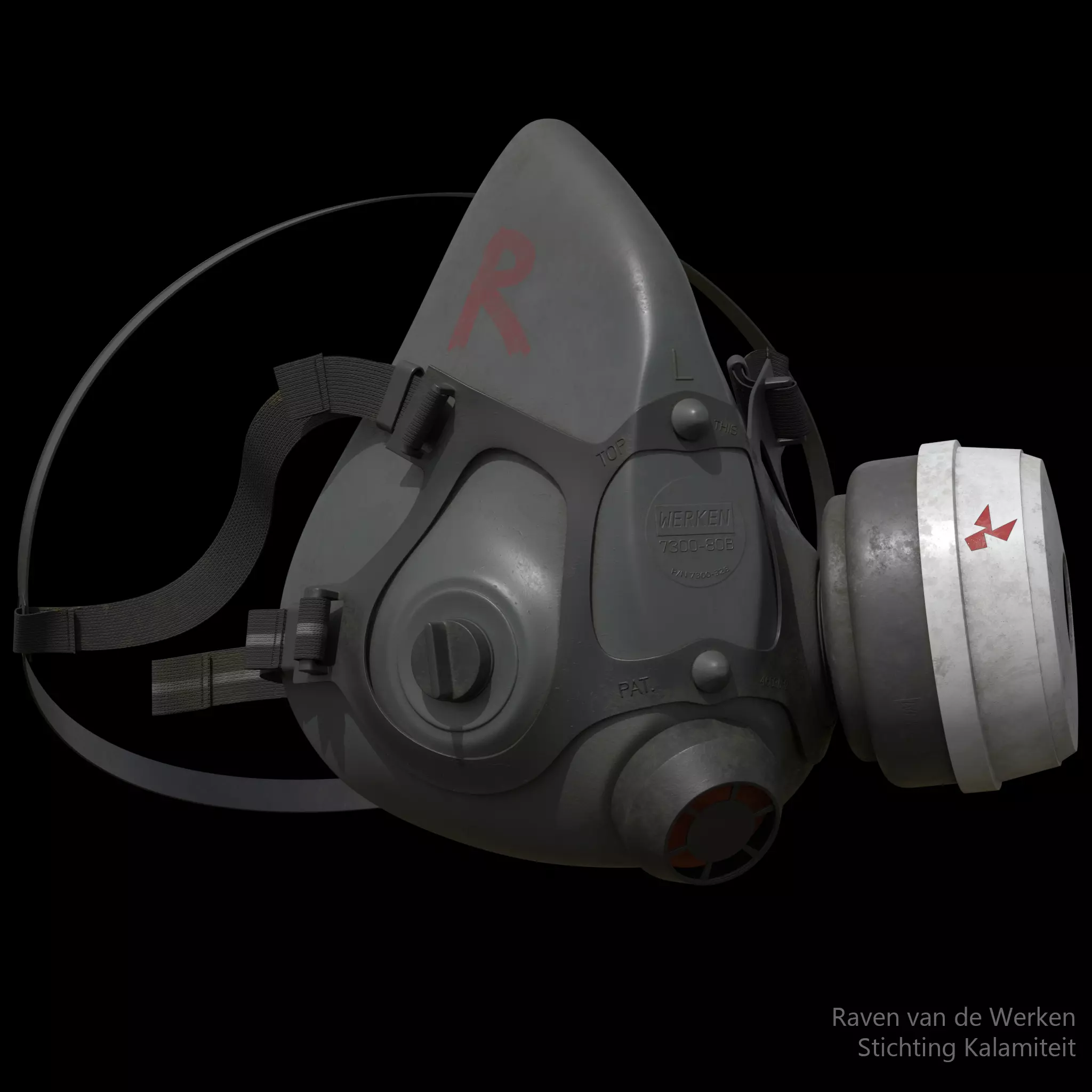 Respirator gas mask 3D model_0