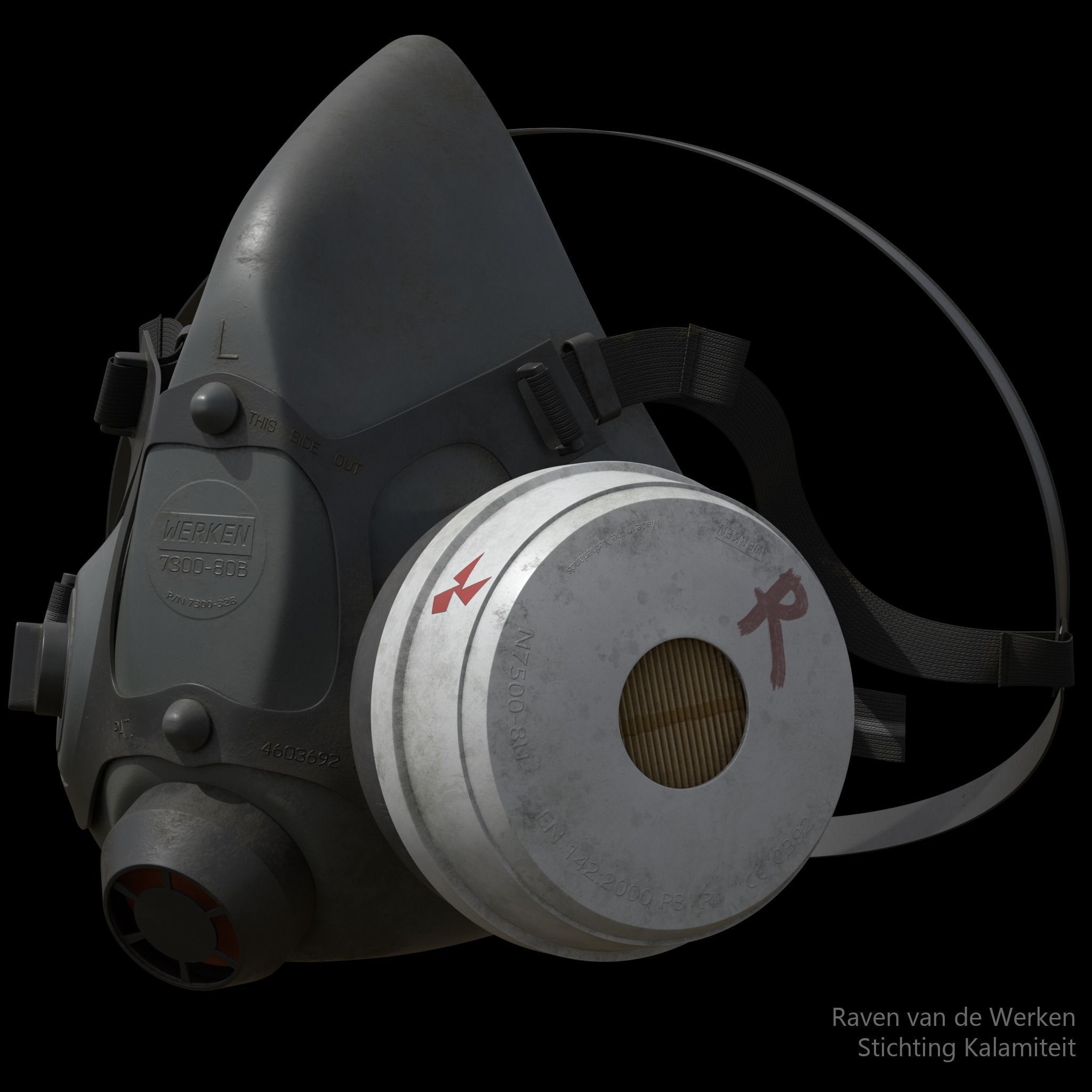 Respirator gas mask 3D model_2