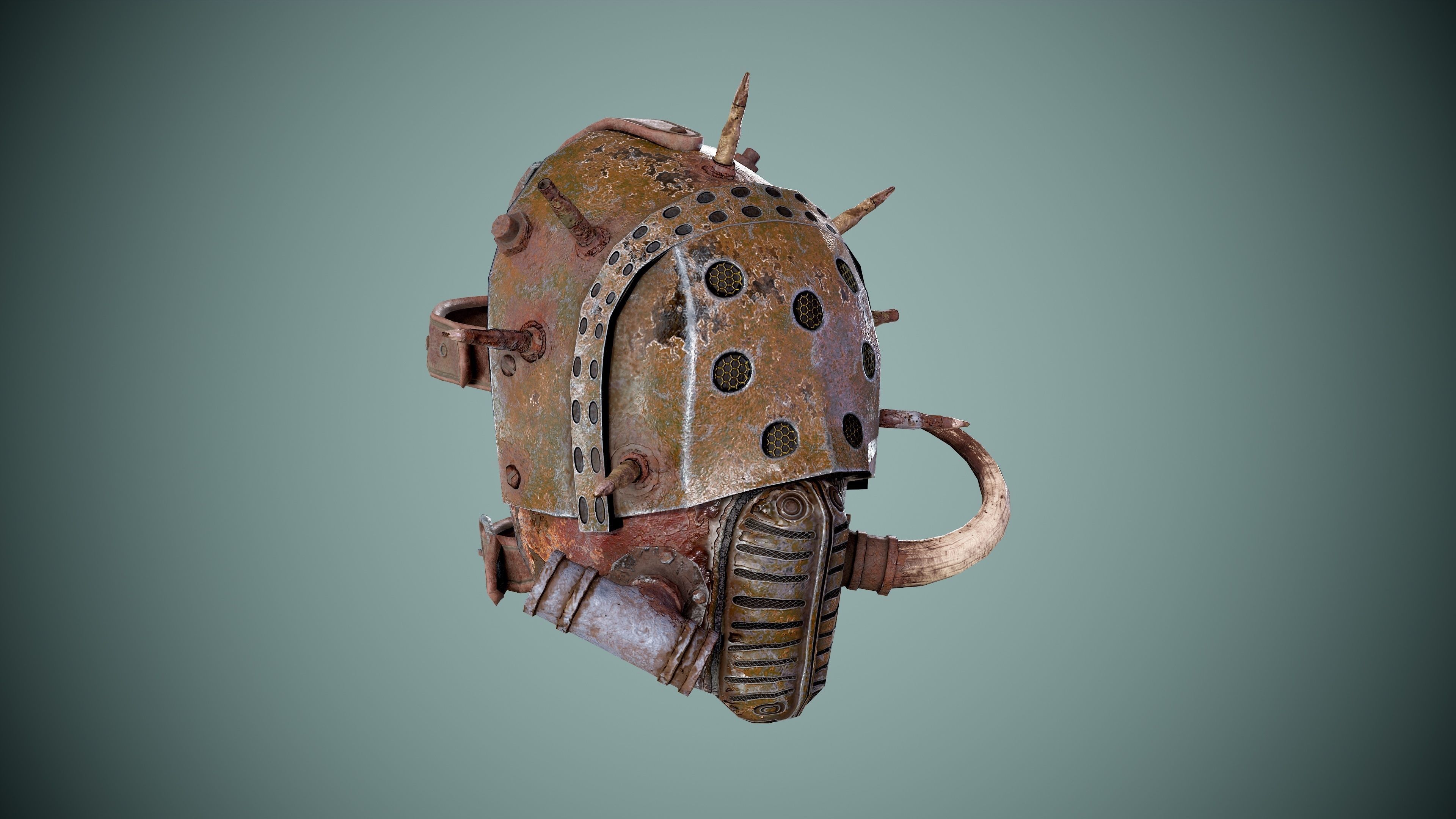 Post apocalyptic Mask Low-poly 3D model_13